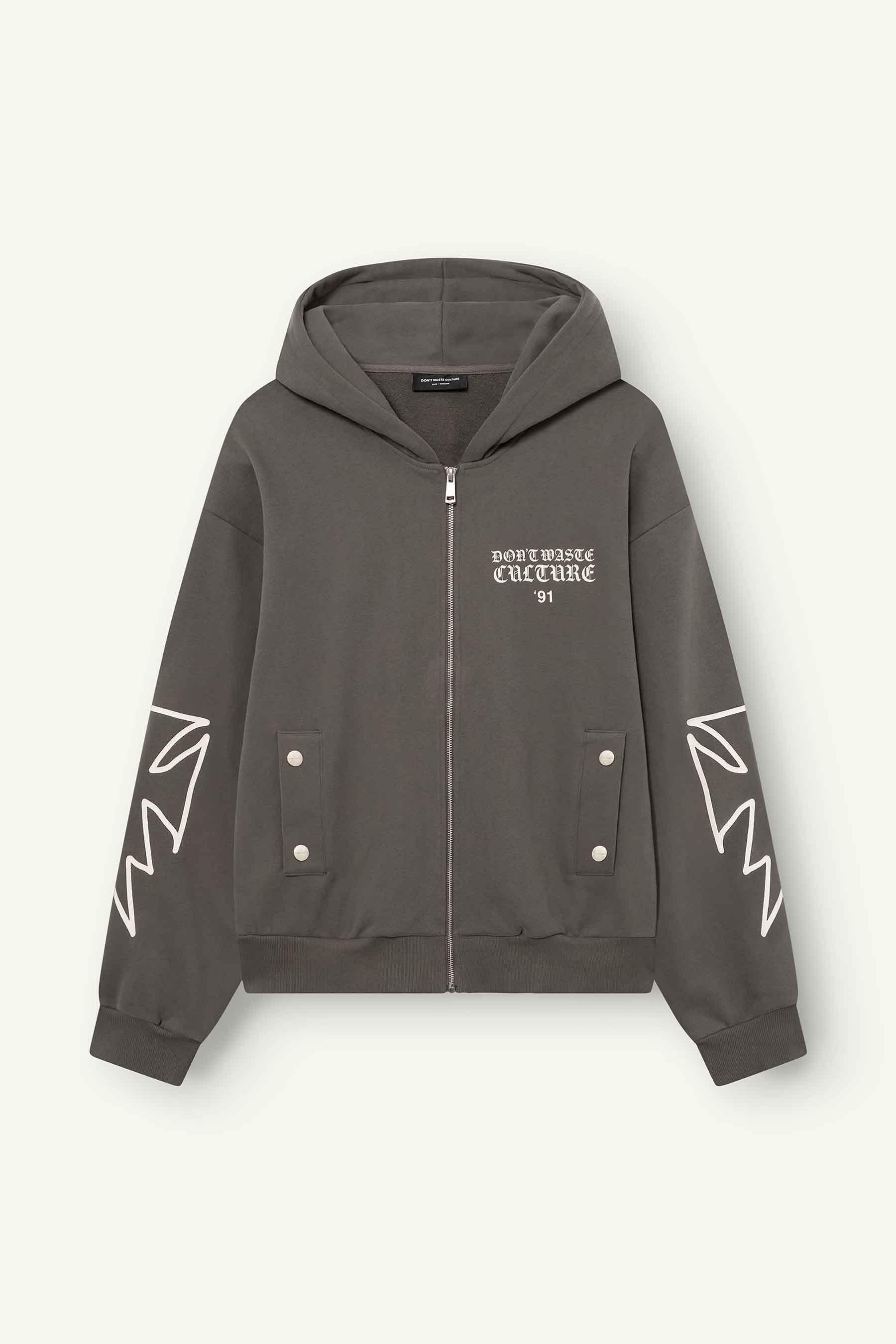 DON’T WASTE CULTURE VELO ZIPPER HOODIE | GREY
