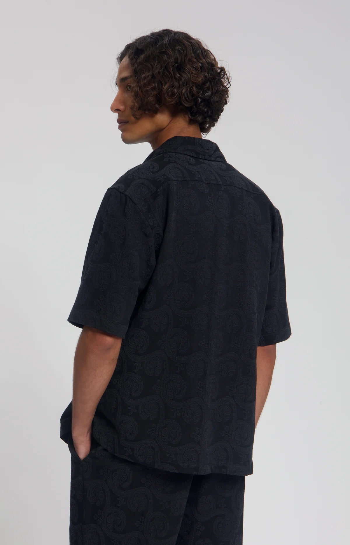 LAW OF THE SEA SOLVIND JACQUARD SHIRT Black