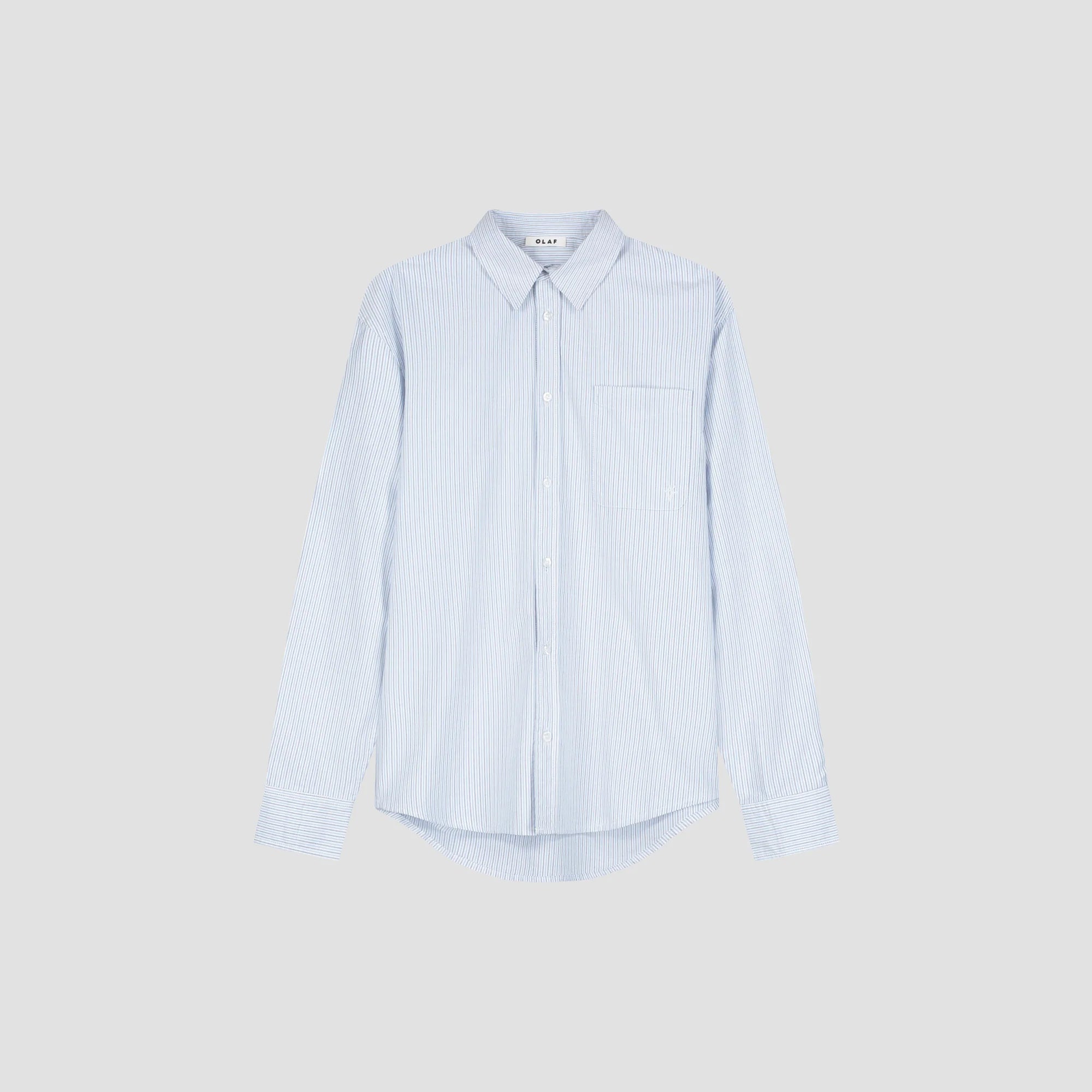 OLAF OXFORD RELAXED SHIRT - WHITE/NAVY ACADEMY