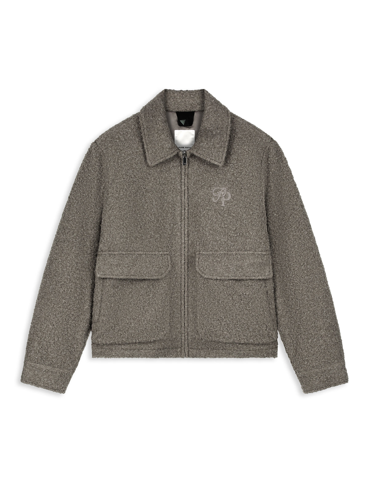 PURE PATH Initials Teddy Jacket | Taupe