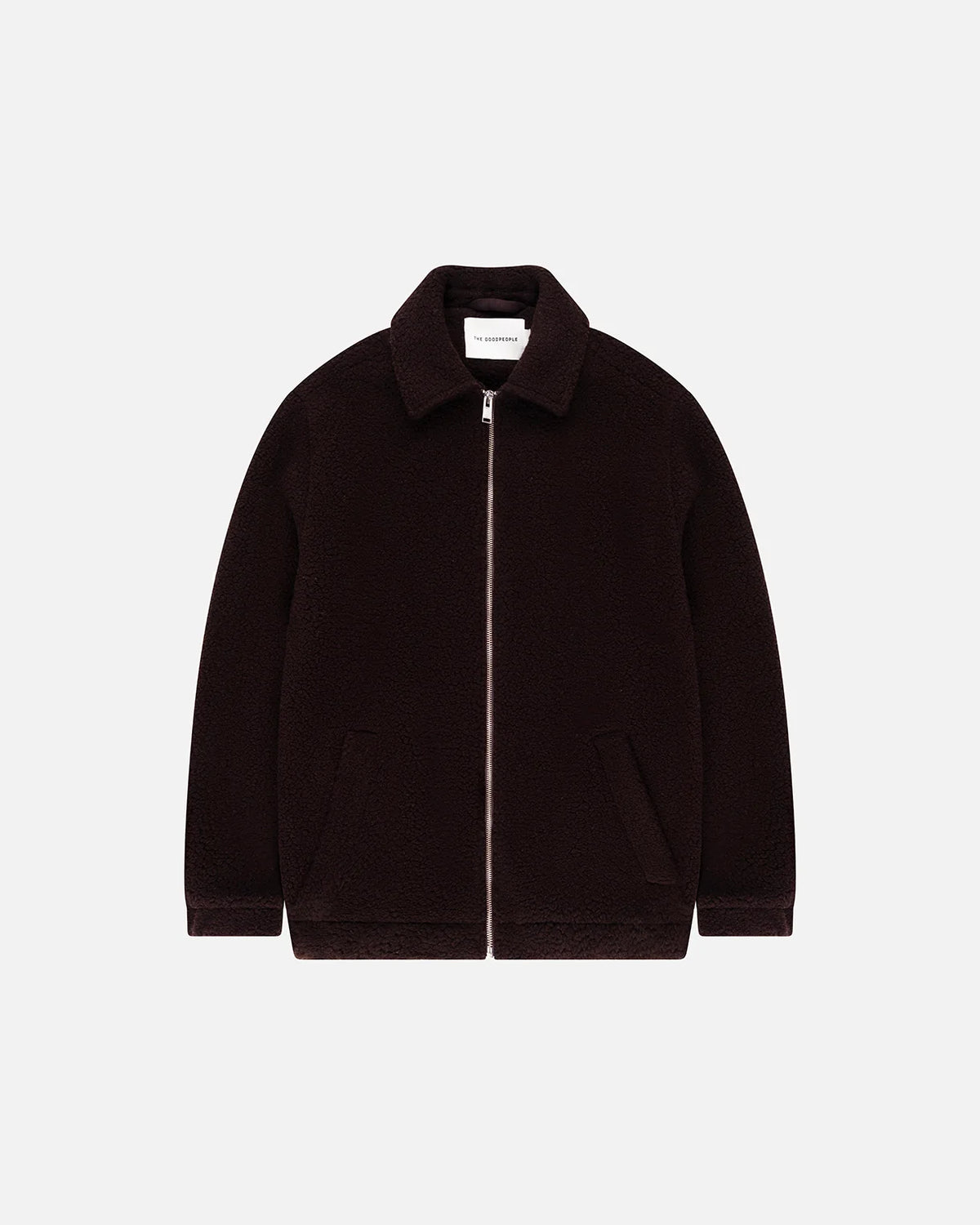 GOOD PEOPLE Jteddy Bomber Jacket Chocolate Brown