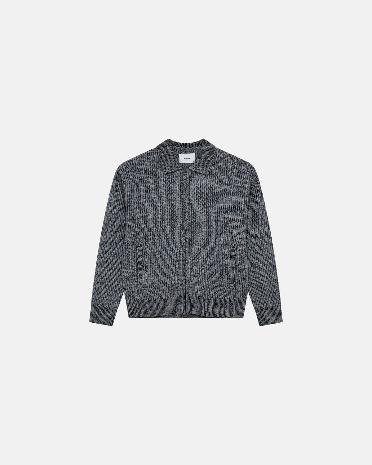 RESTERÖDS FLOYD ZIP CARDIGAN | BLUE/GREY