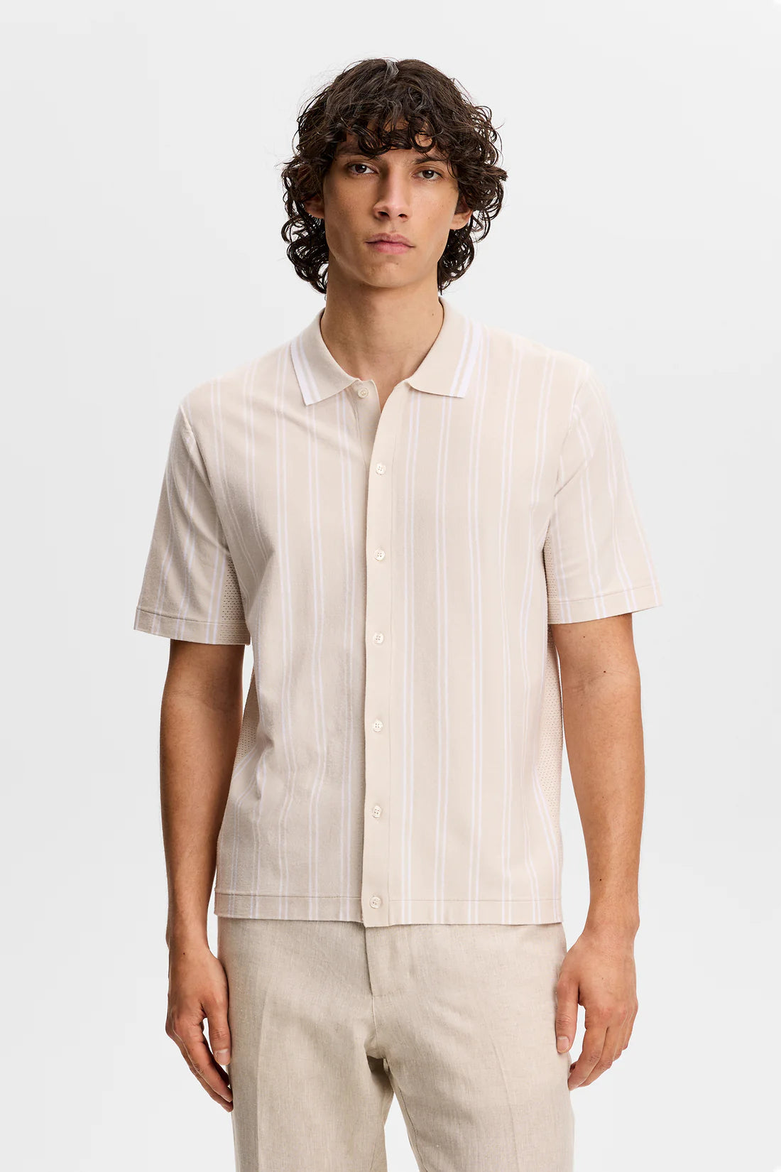 J.LINDEBERG RUE KNIT SS SHIRT Moonbeam