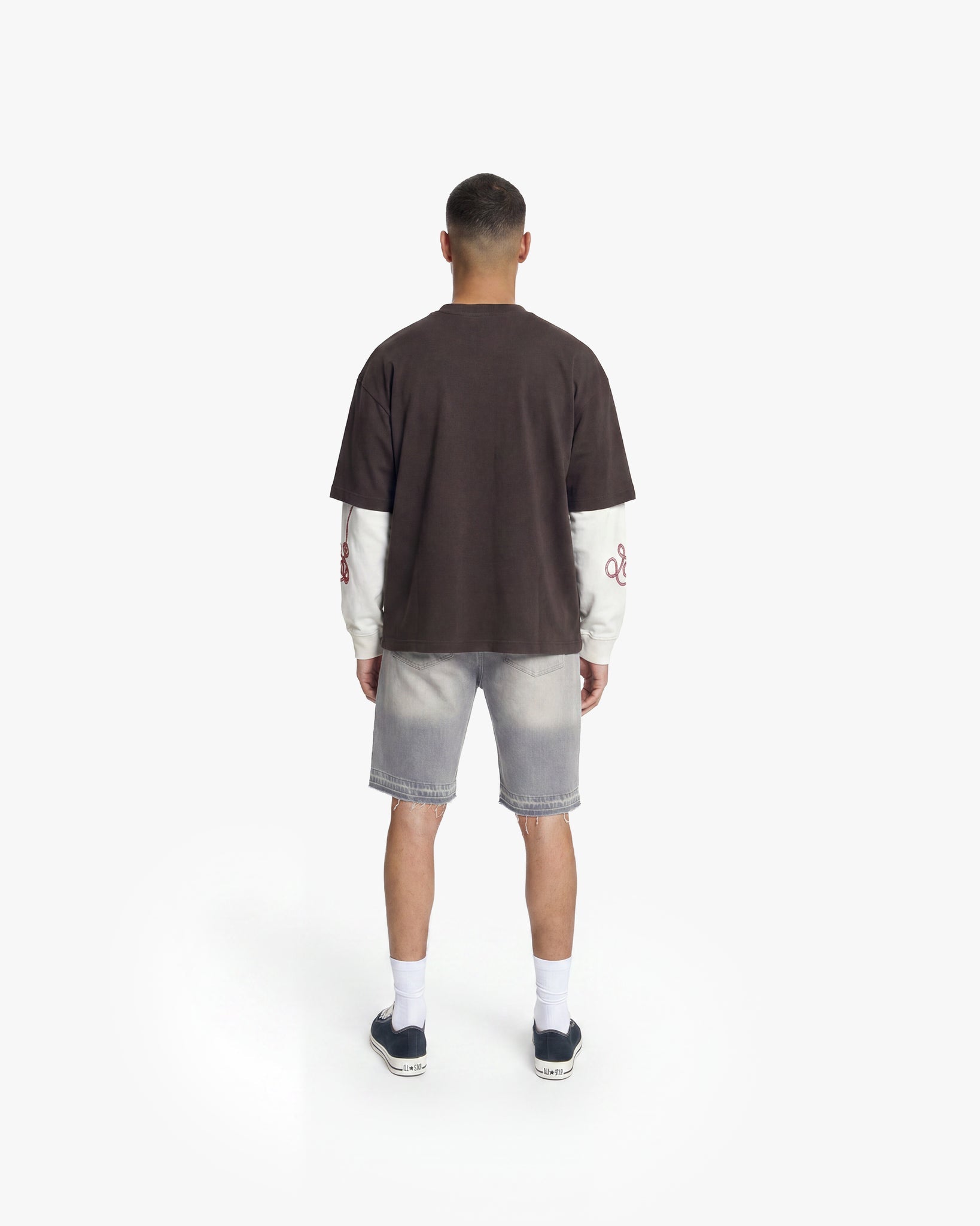 Croyez Cowboys Double Sleeve T-Shirt | Washed Brown