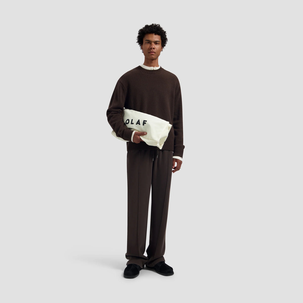 OLAF ESSENTIAL KNITTED CREWNECK Chocolate Plum