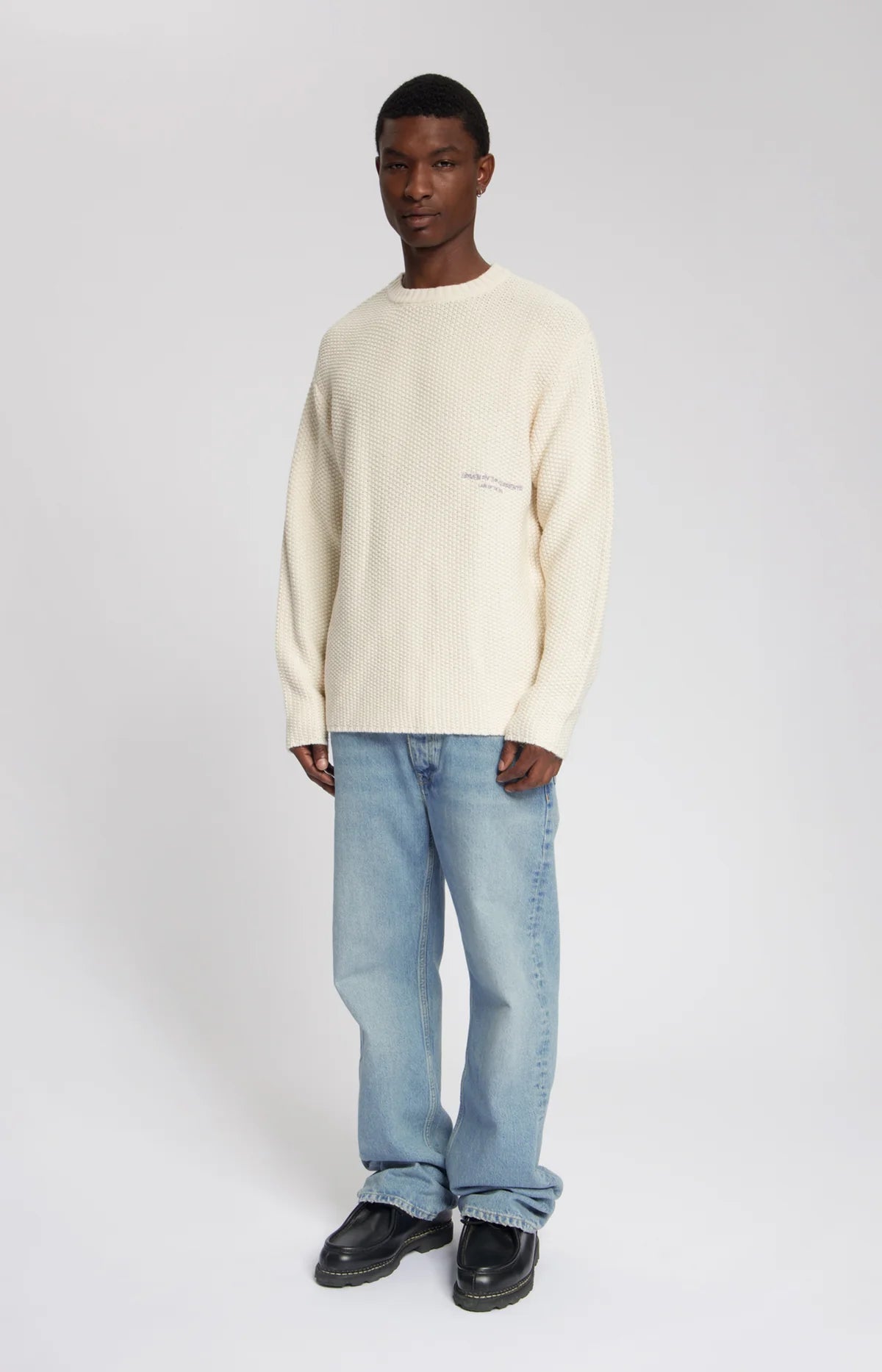 APSU STRUCTURED KNIT WITH ARTWORK Almond Milk