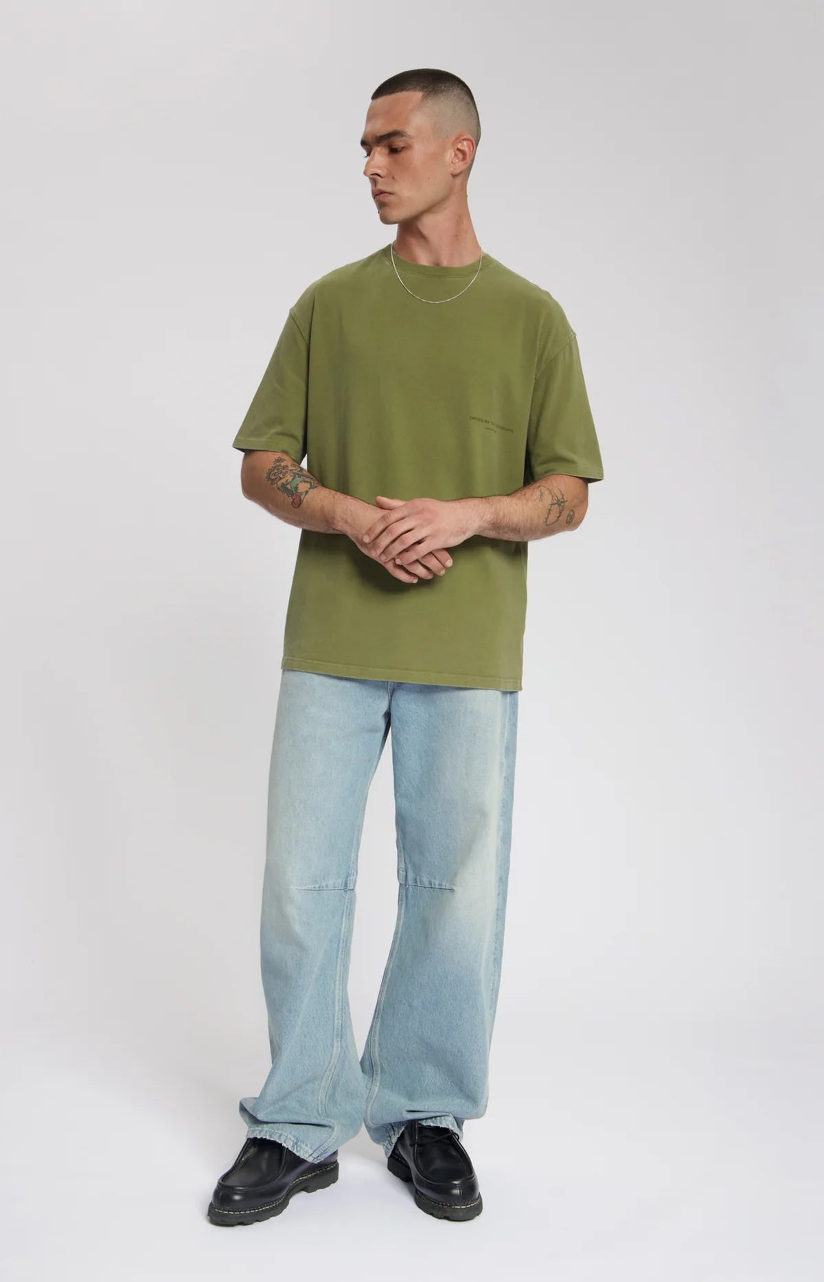 AQUALIS GARMENT DYED T-SHIRT Martine Olive