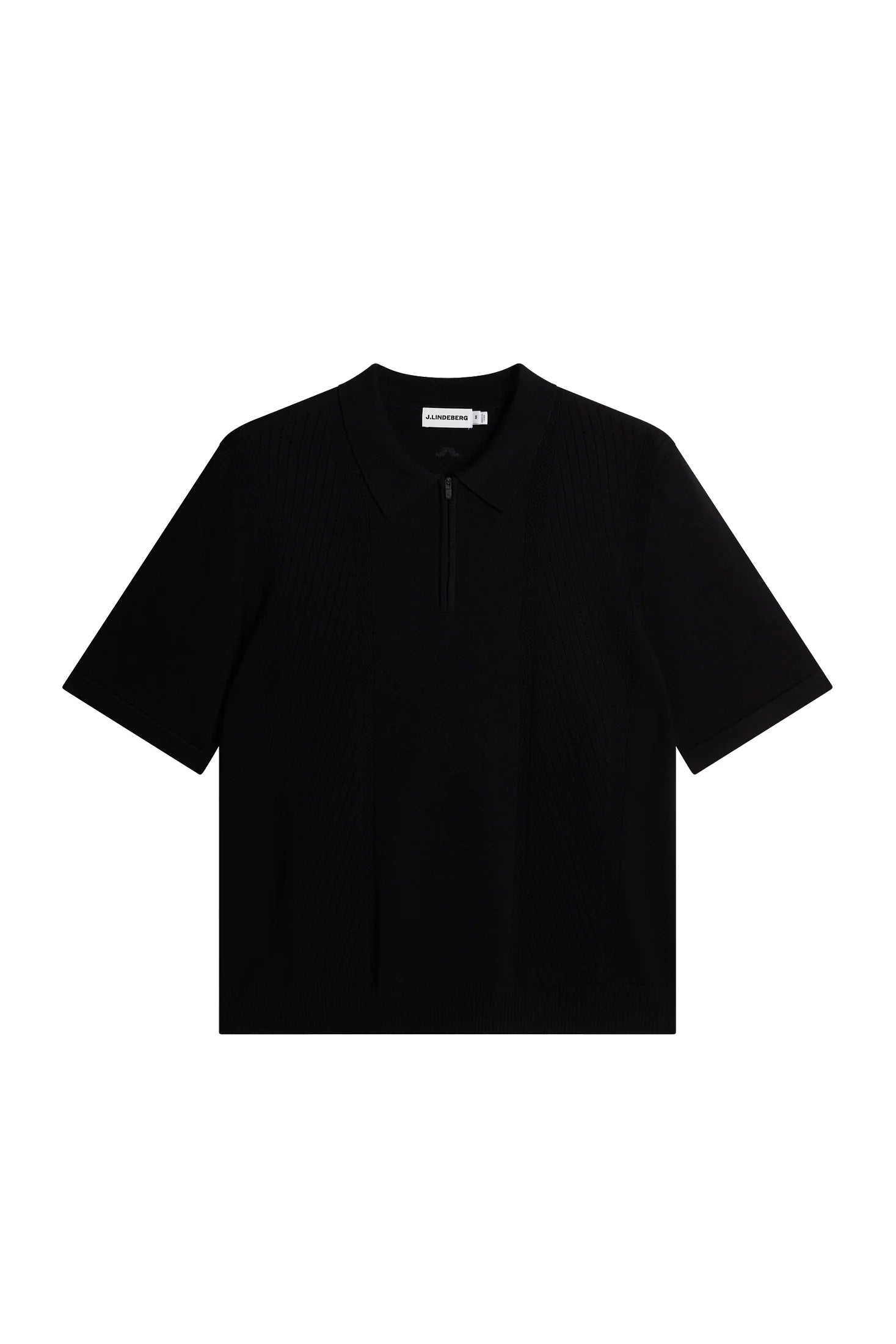 Remy Structure Zip Knit Polo Black