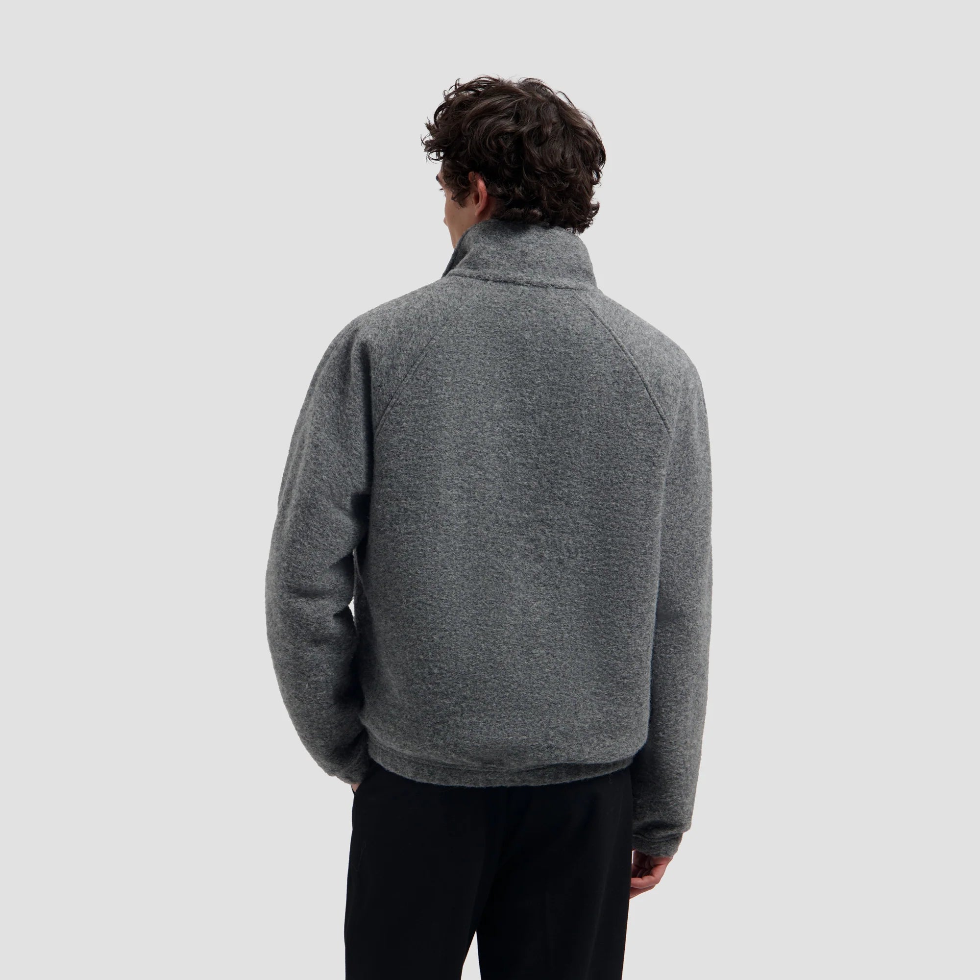 OLAF WOOL FLEECE ZIP JACKET - SHARKSKIN