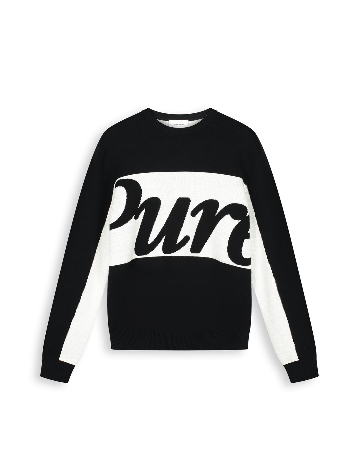 PURE PATH Jacquard Pure Knit Sweater Black
