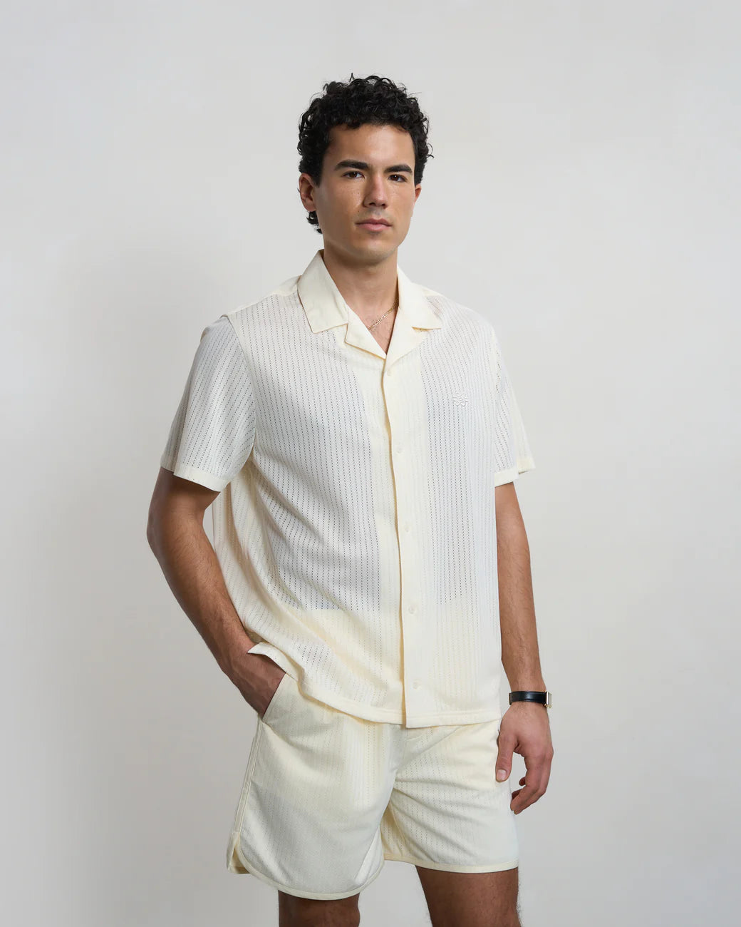 FILLING PIECES RESORT SHIRT MESH Antique White