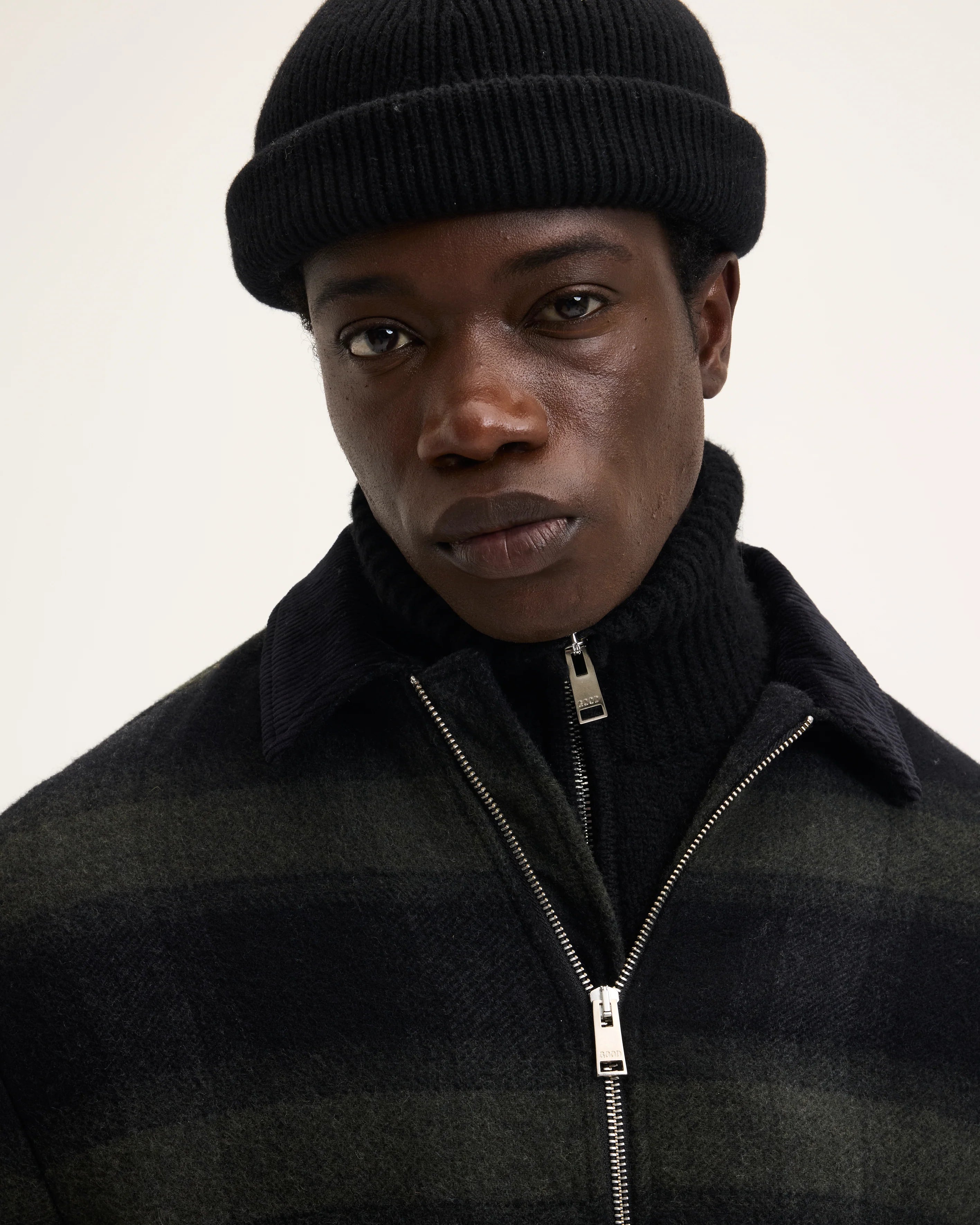 GOOD PEOPLE Sand Wool Jacket Dark Green