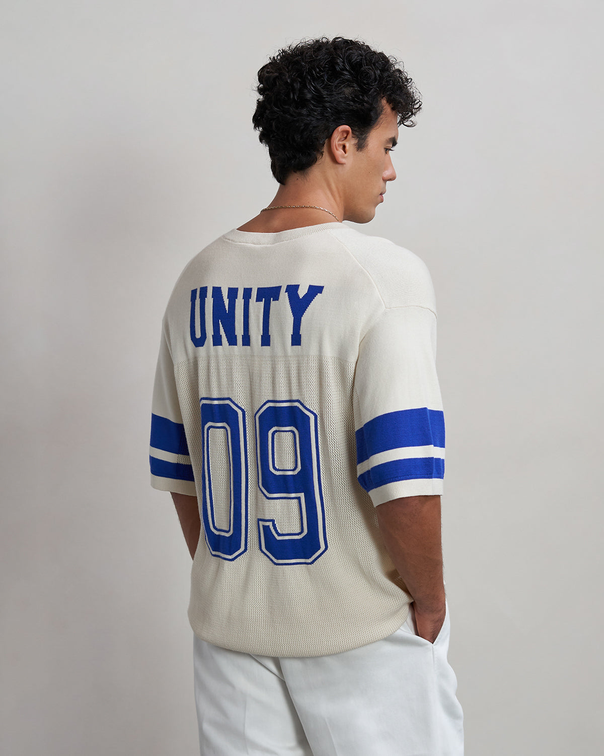 FILLING PIECES KNIT JERSEY AMERICAN FOOTBALL Antique White