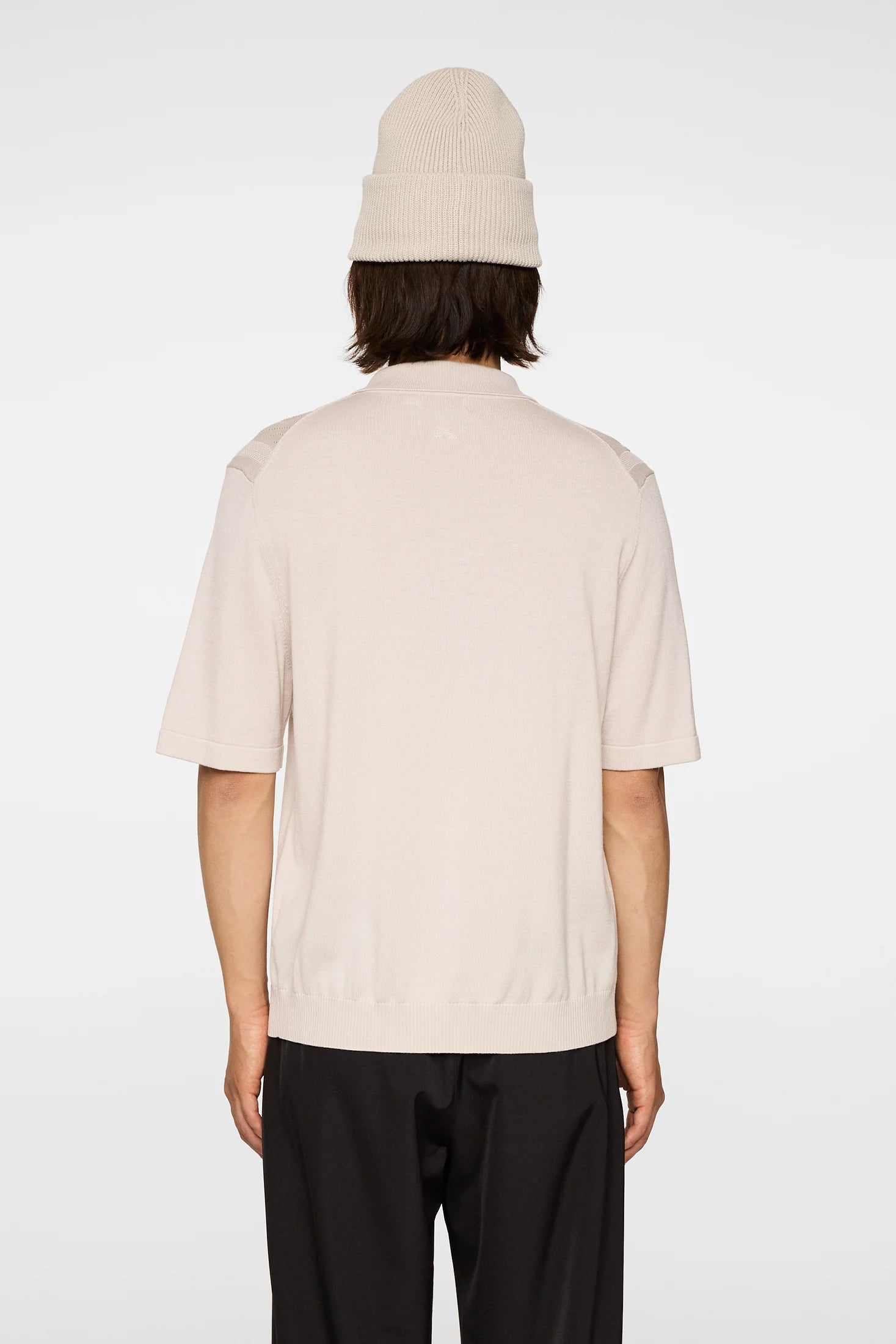 Remy Structure Zip Knit Polo Moonbeam