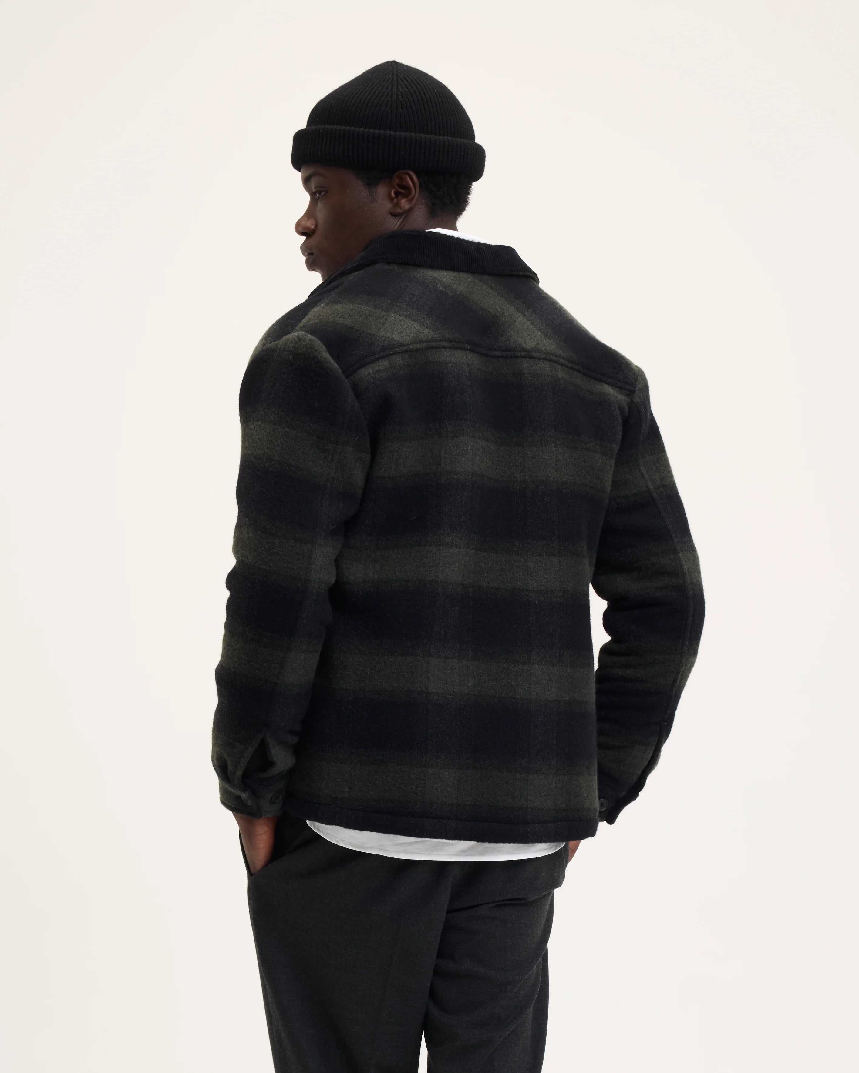 GOOD PEOPLE Sand Wool Jacket Dark Green