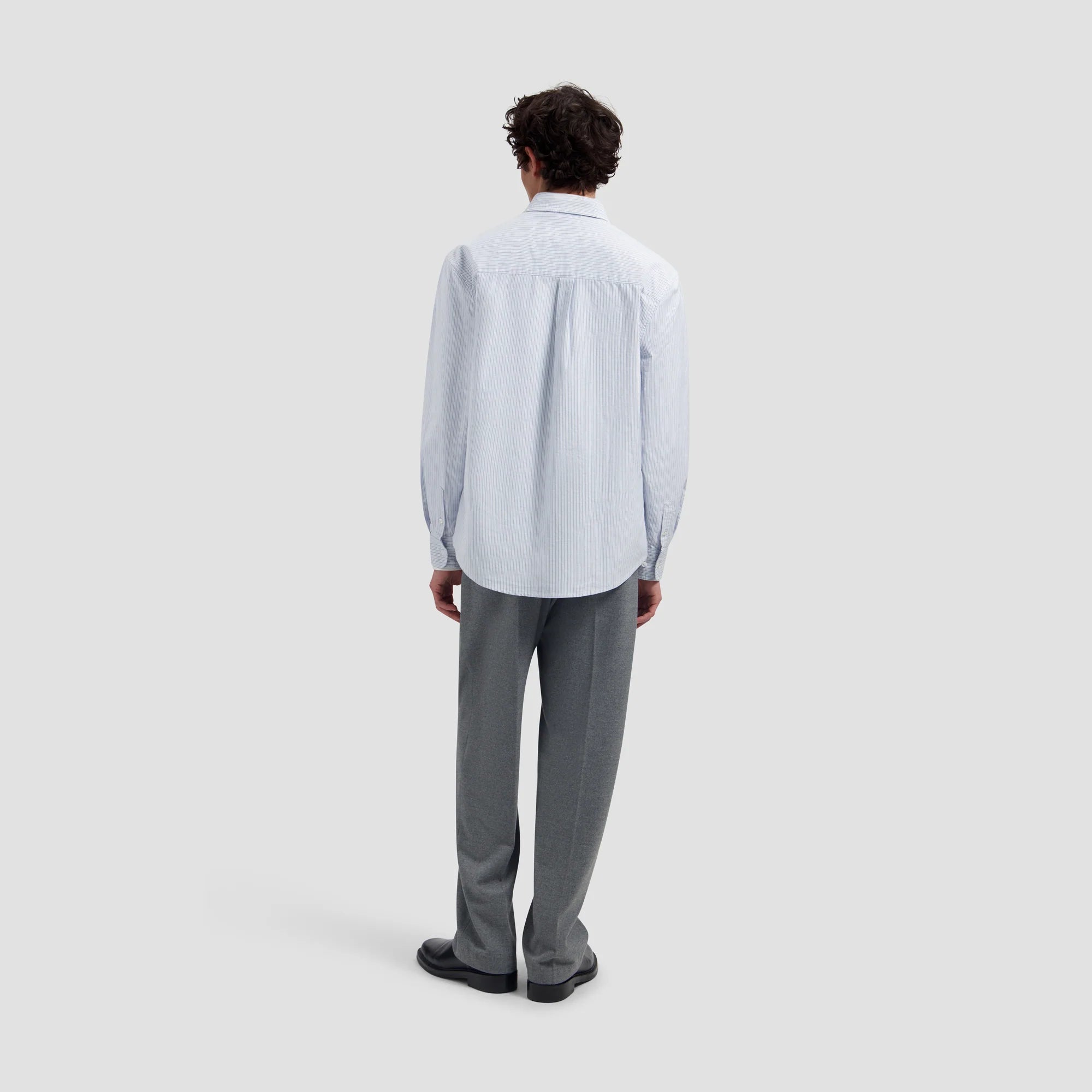 OLAF OXFORD RELAXED SHIRT - WHITE/NAVY ACADEMY