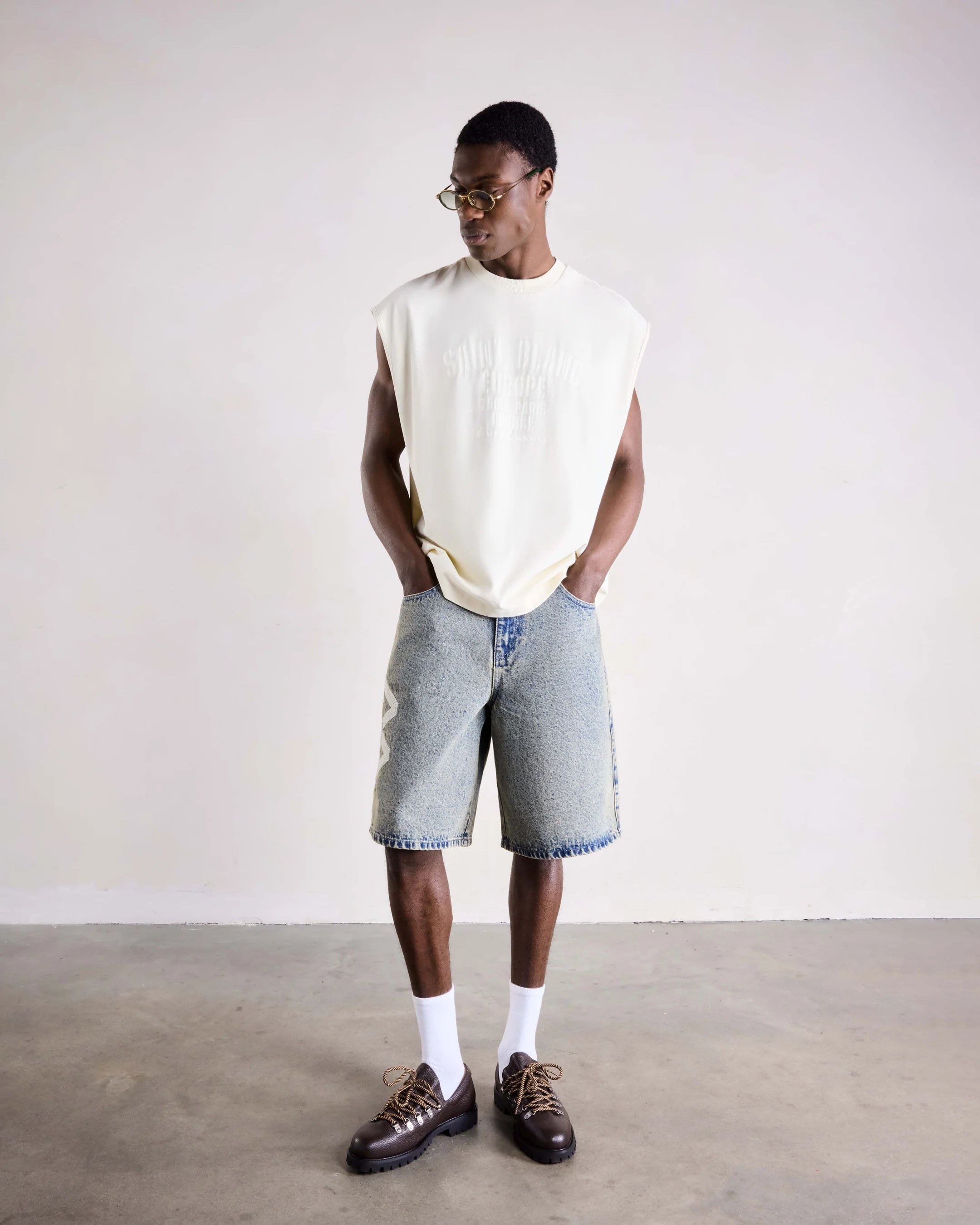 SAINT BLANC WASHED DENIM SHORT