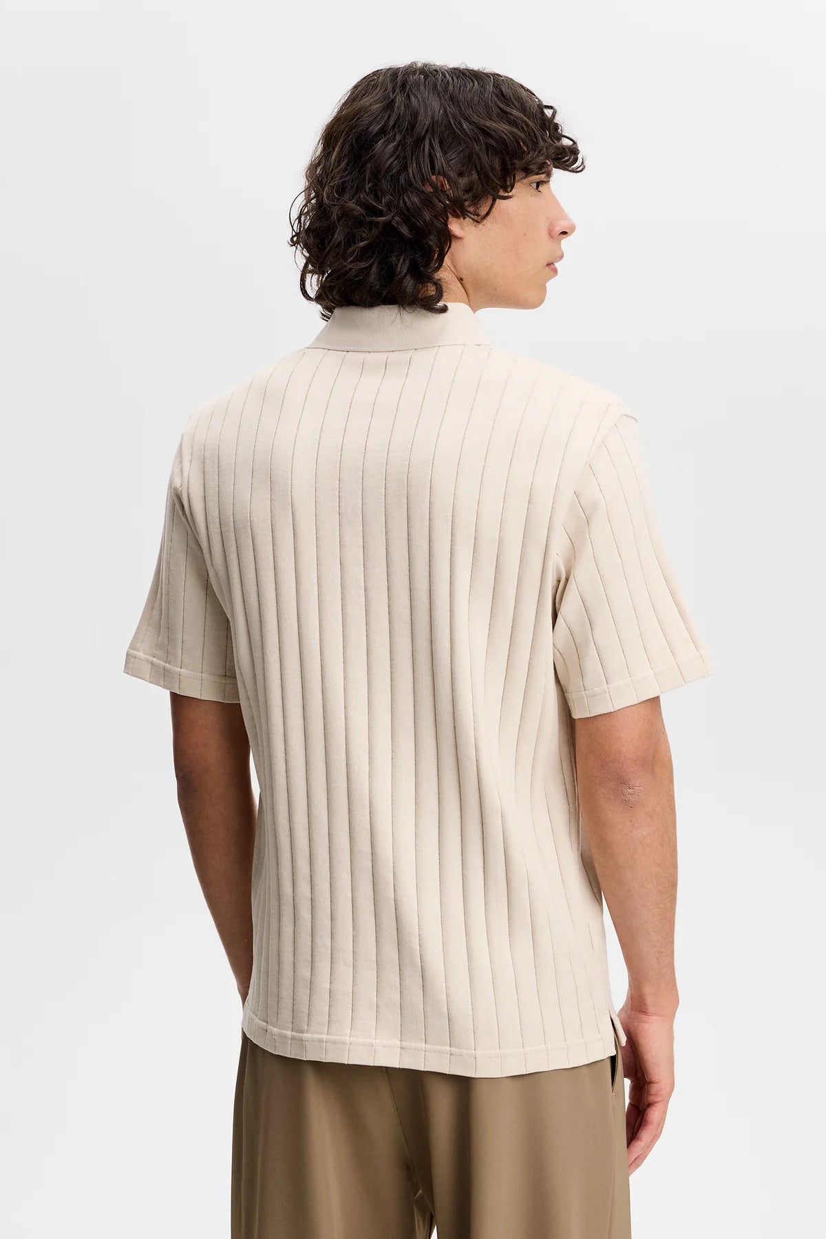 J.LINDEBERG Simon Stripe Polo Moonbeam