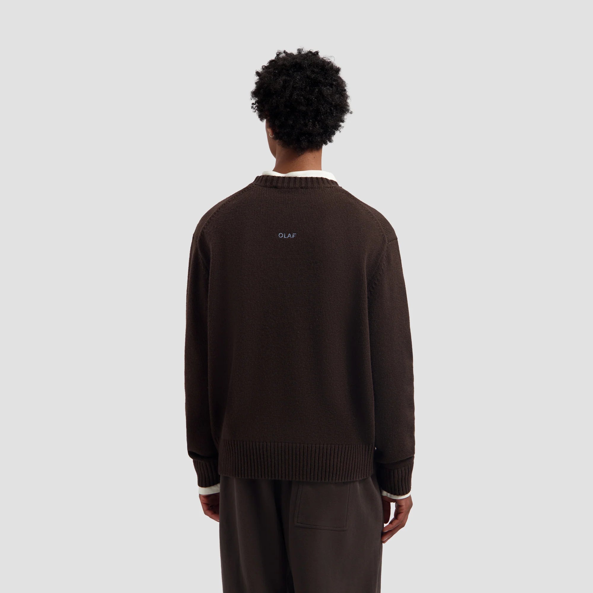OLAF ESSENTIAL KNITTED CREWNECK Chocolate Plum
