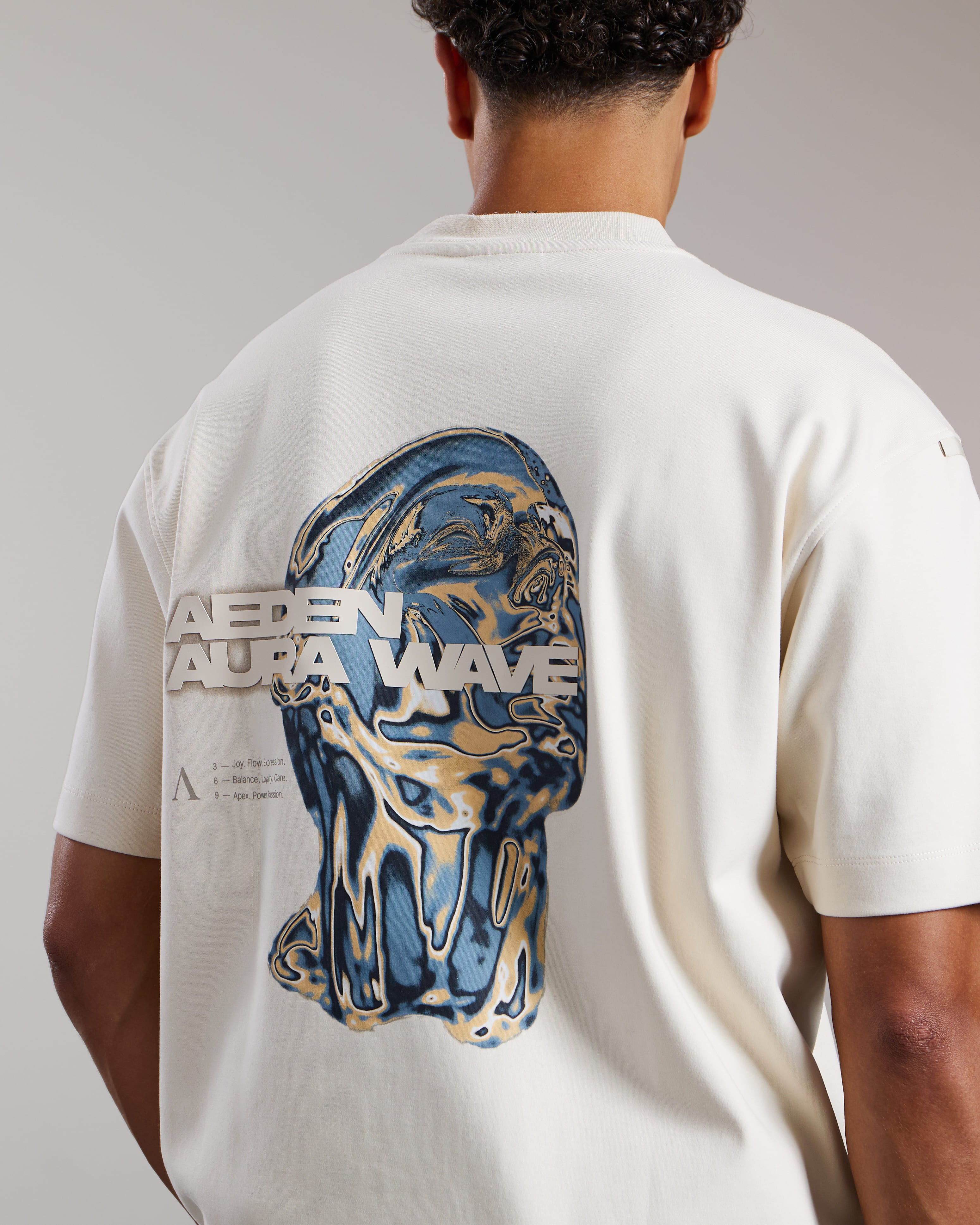 AEDEN LUMA TEE WHITE CAP GREY