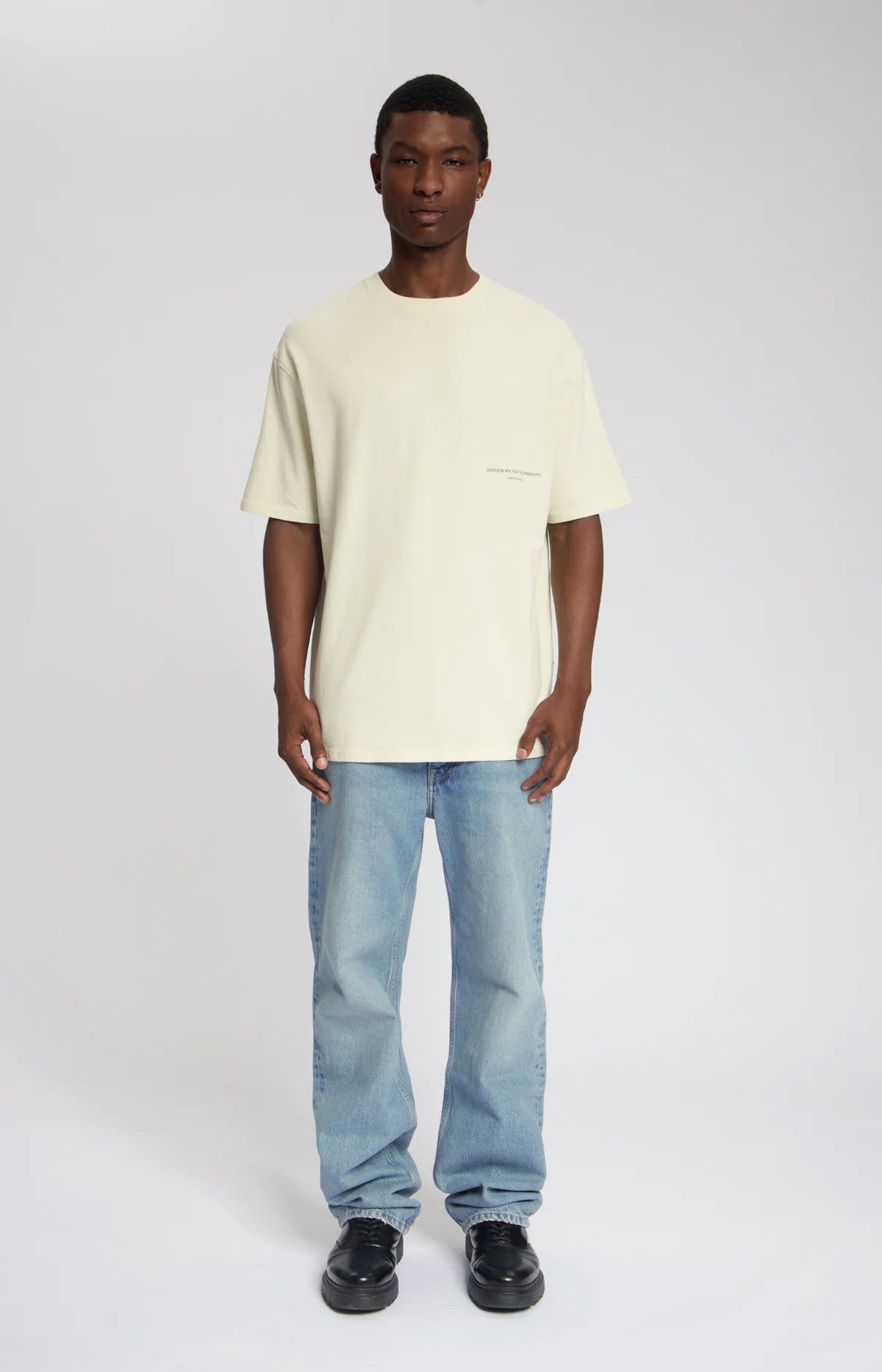 AQUALIS GARMENT DYED T-SHIRT Almond Milk