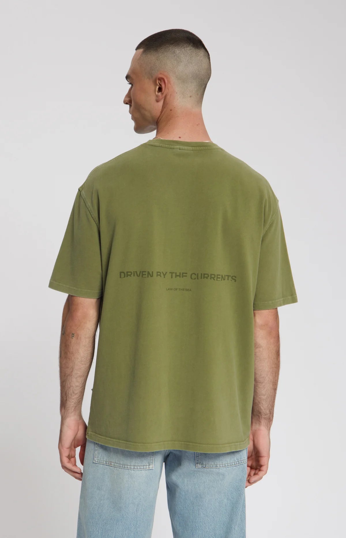 AQUALIS GARMENT DYED T-SHIRT Martine Olive