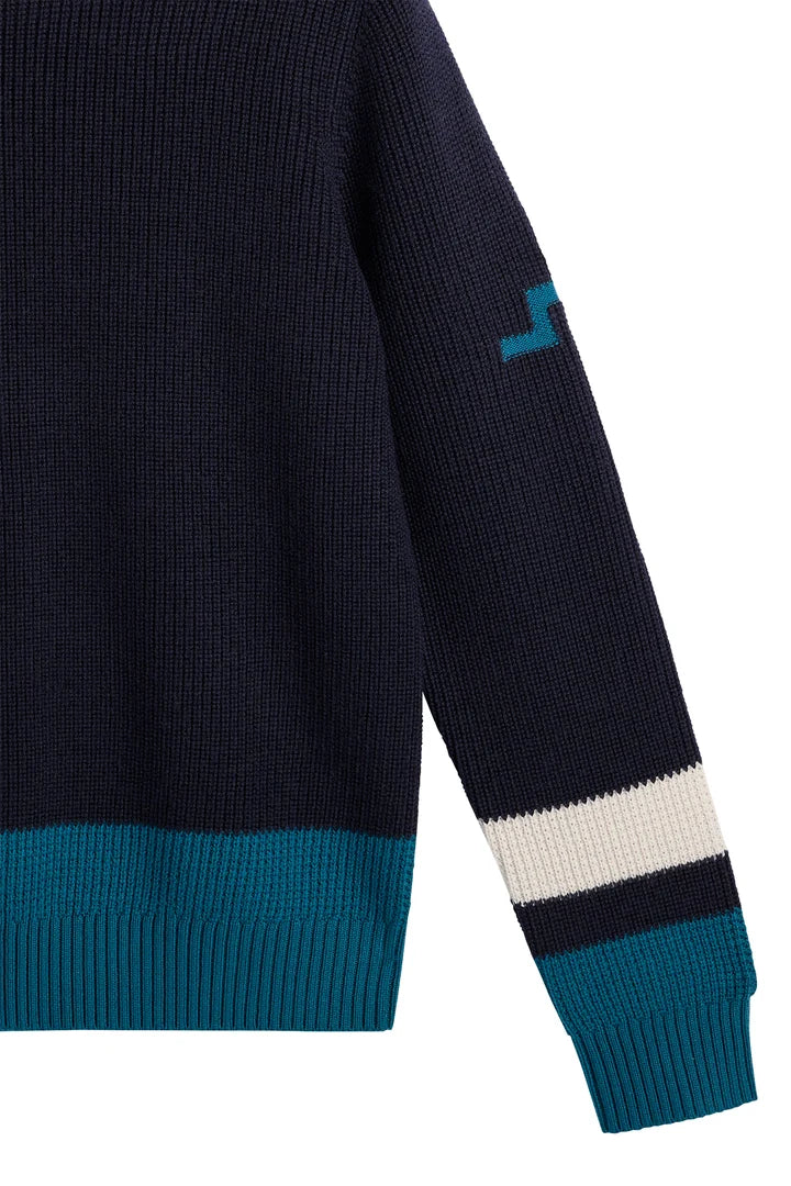 J.LINDEBERG STAN COLOUR BLOCK KNIT | Jl Navy