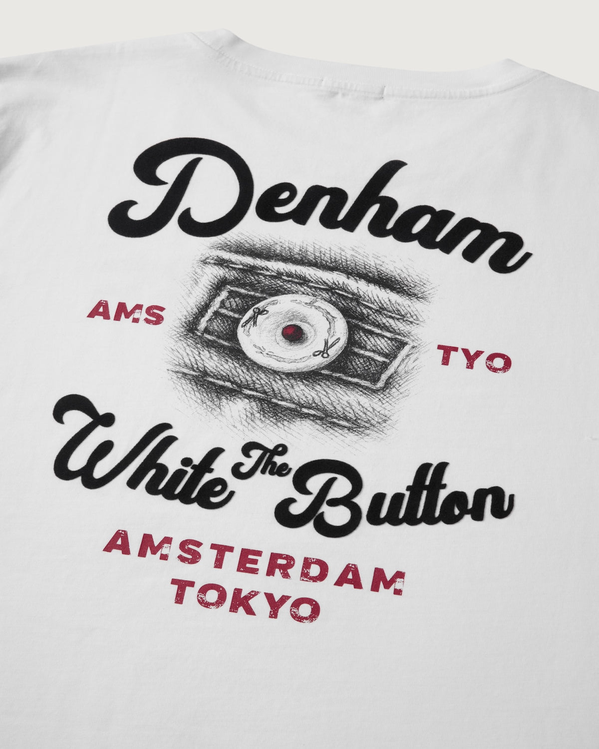 DENHAM BUTTON TEE | White