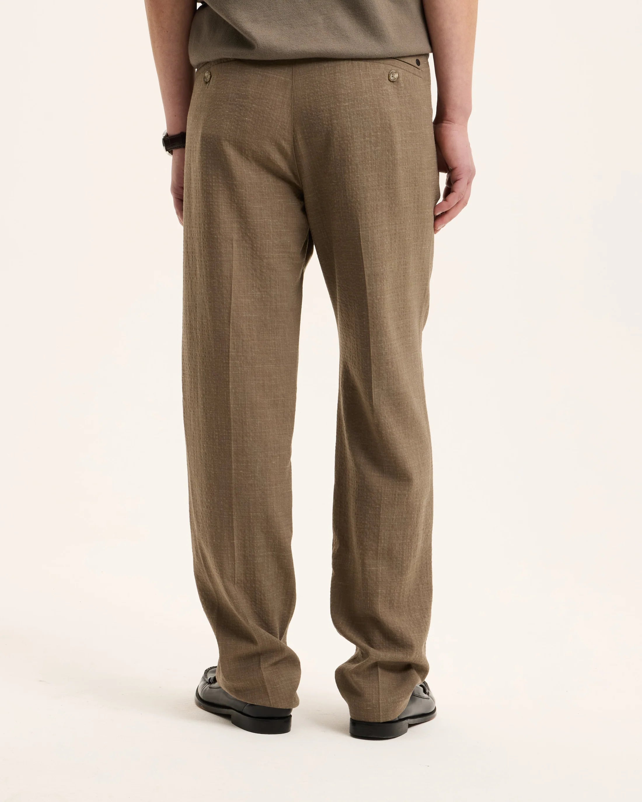 GOOD PEOPLE Bart Breathable Wool Trousers Earth