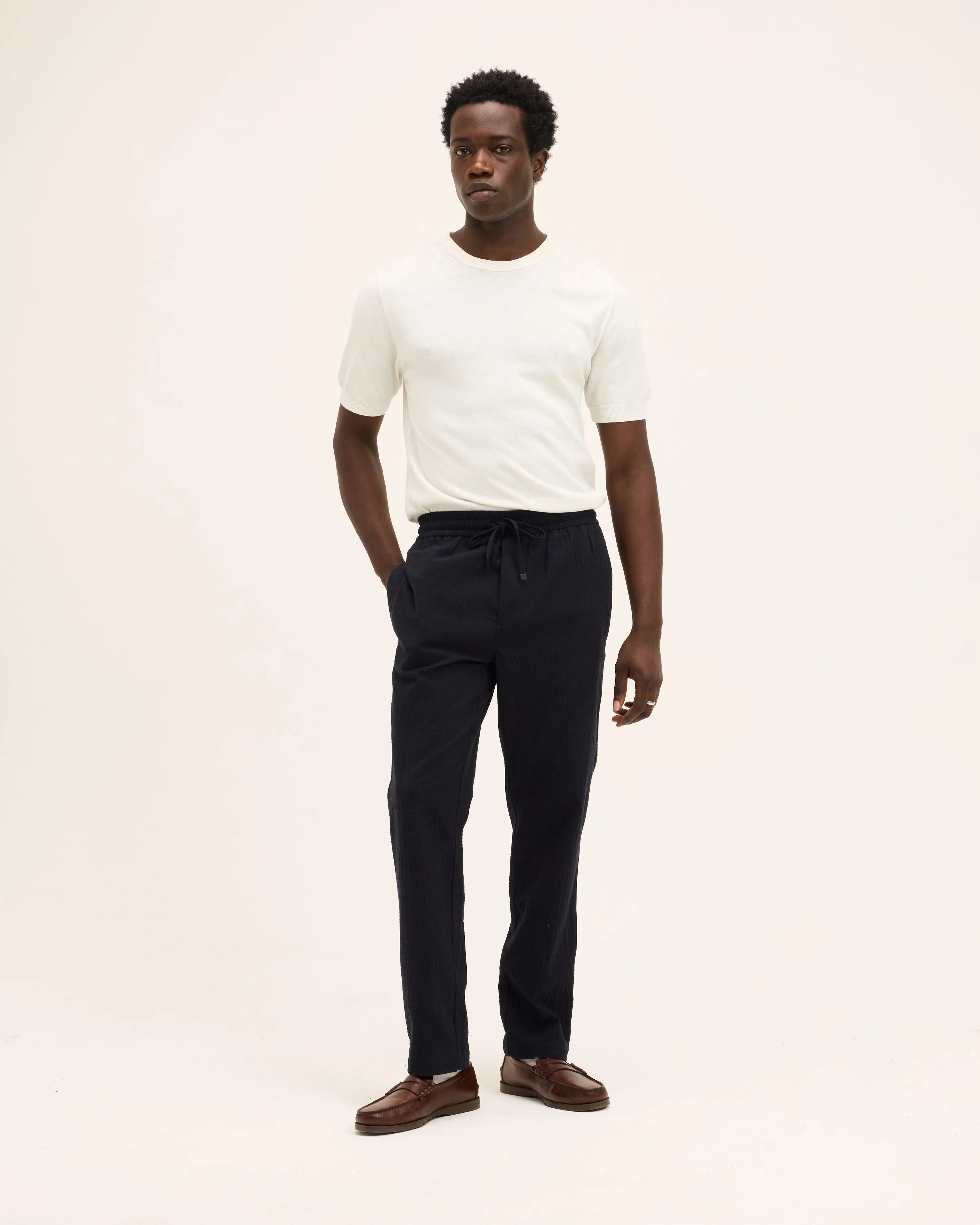 GOOD PEOPLE Bob Relaxed Fit Trousers Navy