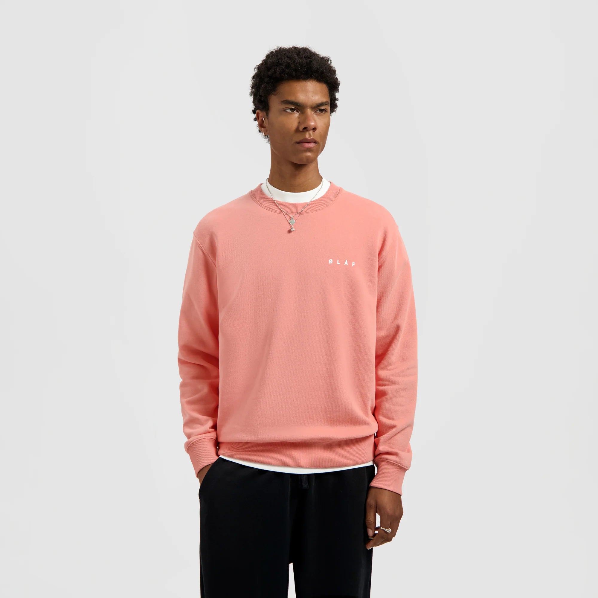 OLAF BRUSHSTROKE FACE CREWNECK Burnt Coral