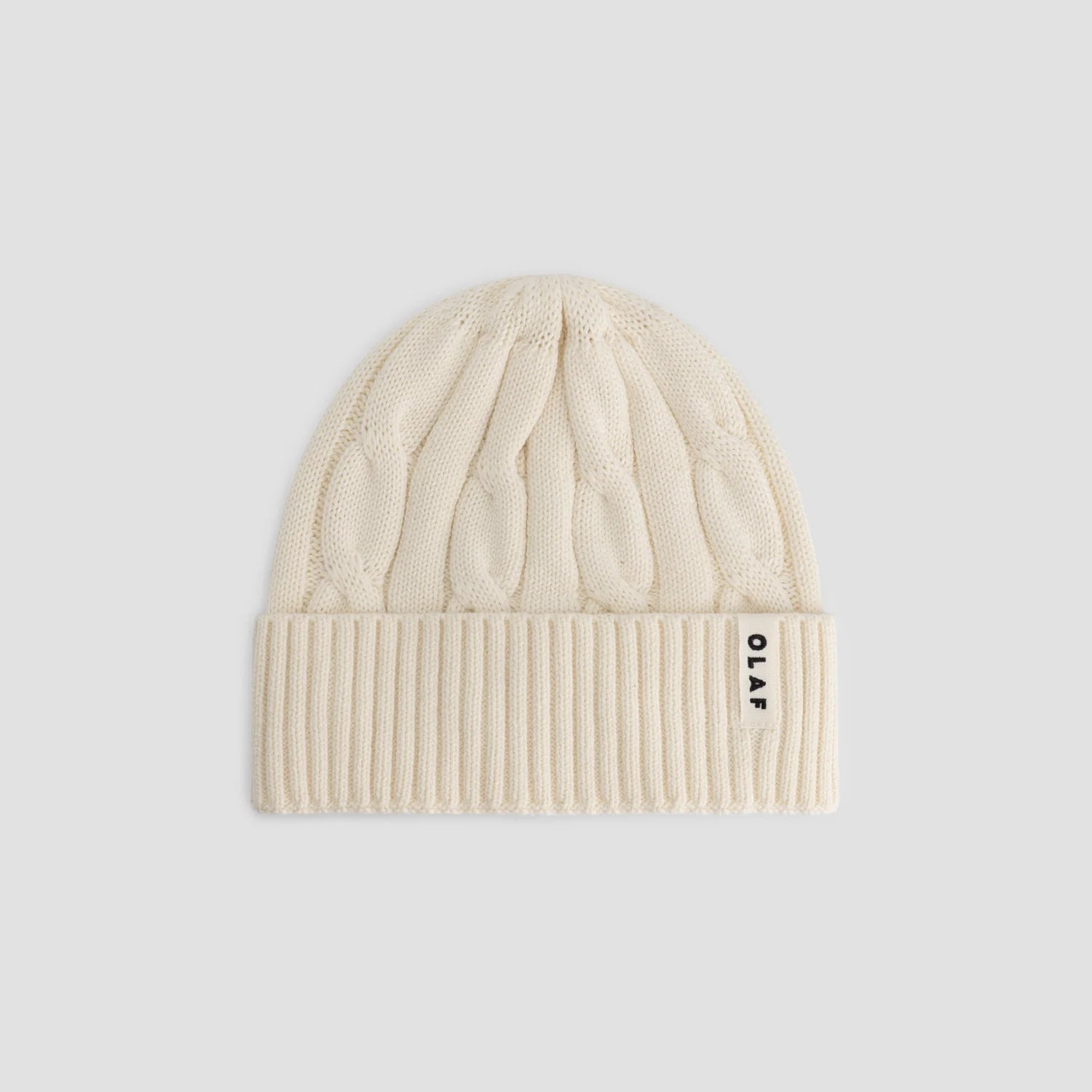 OLAF WOOL CABLE KNITTED BEANIE - OFF-WHITE/MULCH