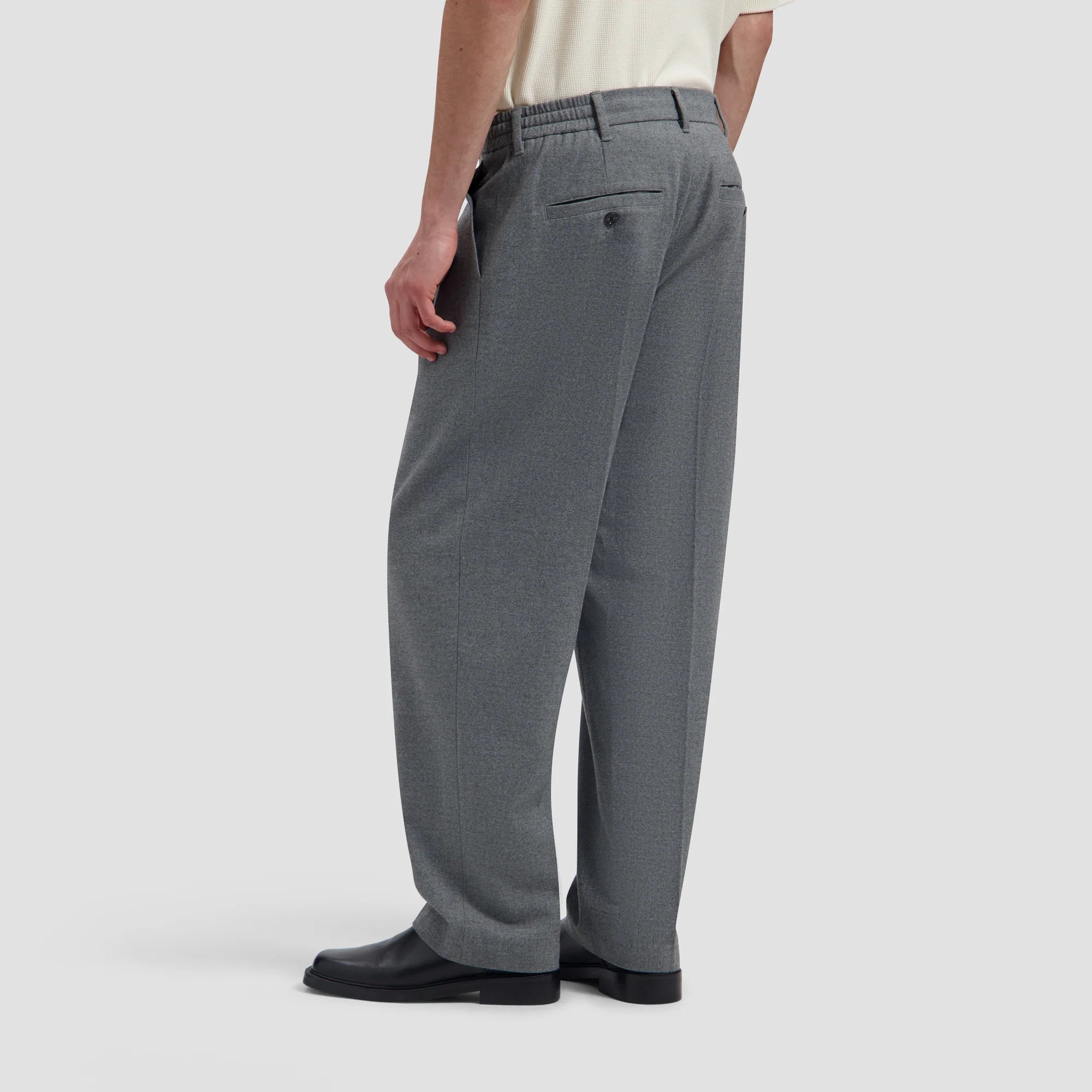 OLAF REGULAR PLEATED PANT - SHARKSKIN