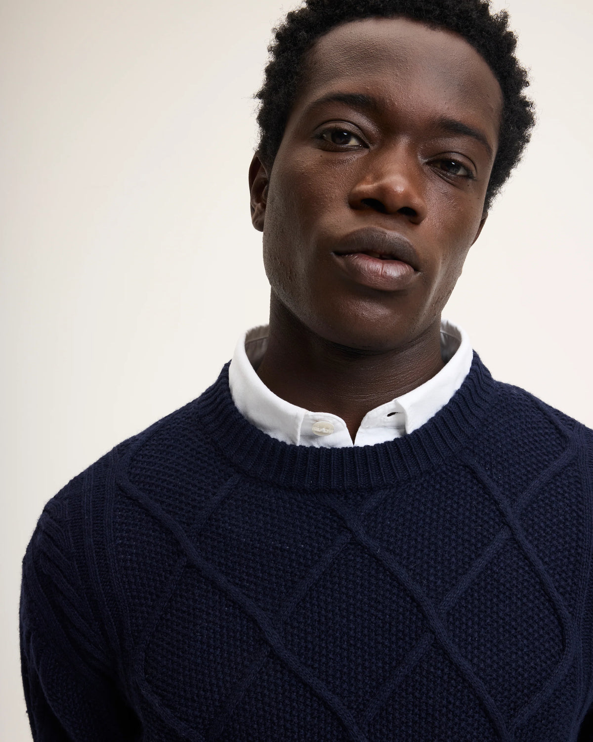 GOOD PEOPLE Kpattern Knitted Sweater Navy