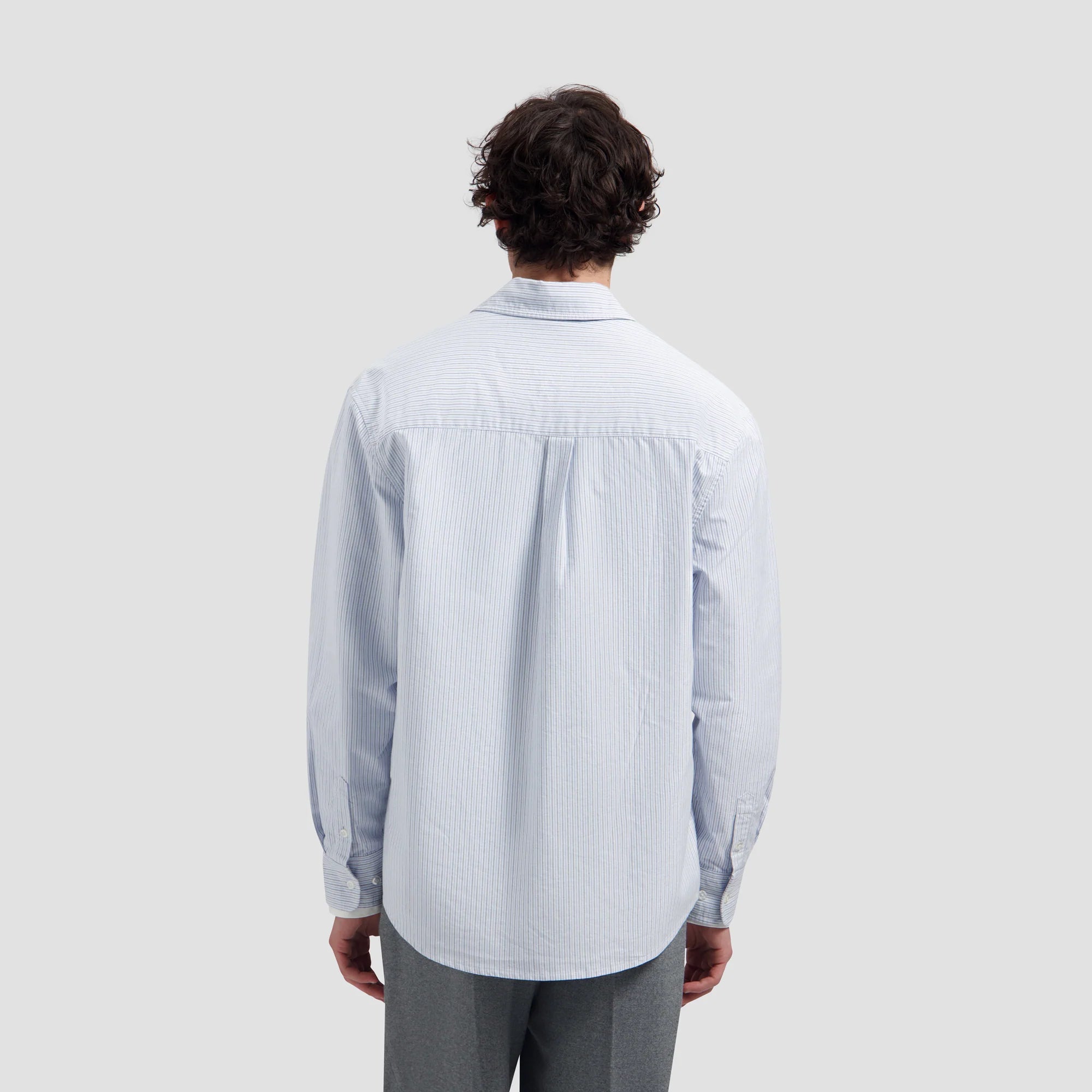 OLAF OXFORD RELAXED SHIRT - WHITE/NAVY ACADEMY