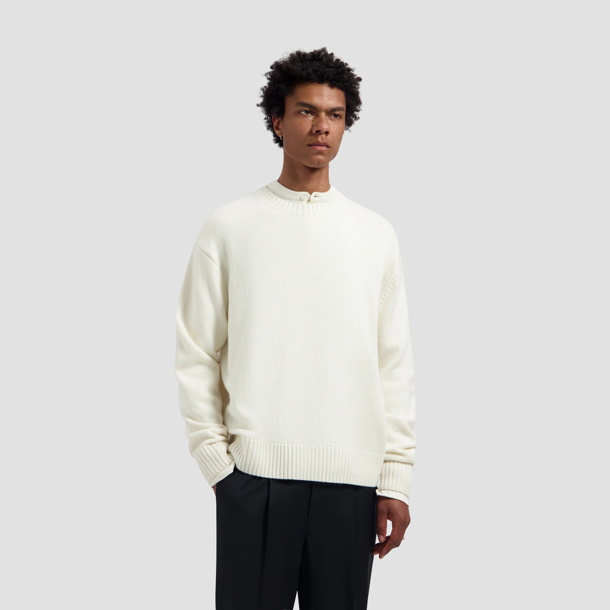 OLAF ESSENTIAL KNITTED CREWNECK Off White /Mulch