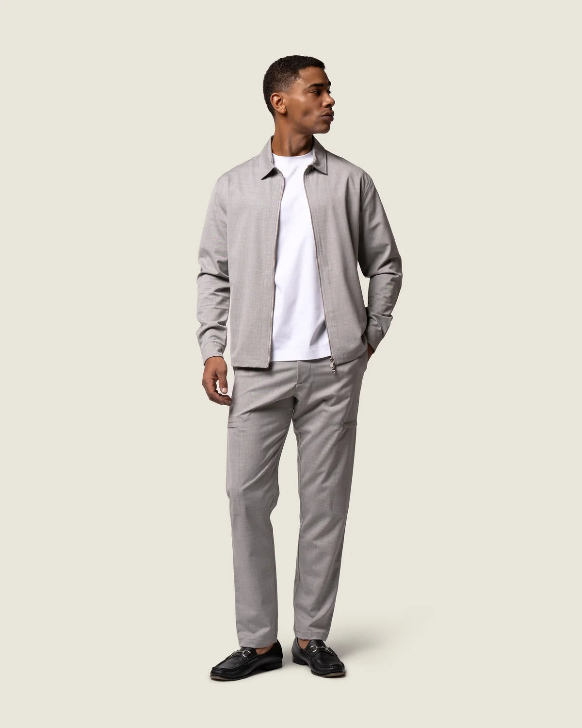 DUQUEZZI WOOL STRETCH JACKET | GREY MELANGE