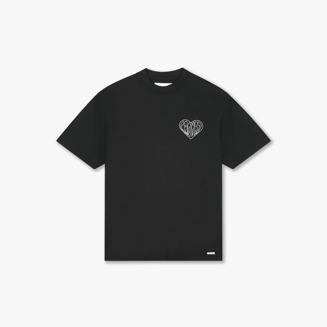 CROYEZ Stitched Heart T-Shirt Vintage Black