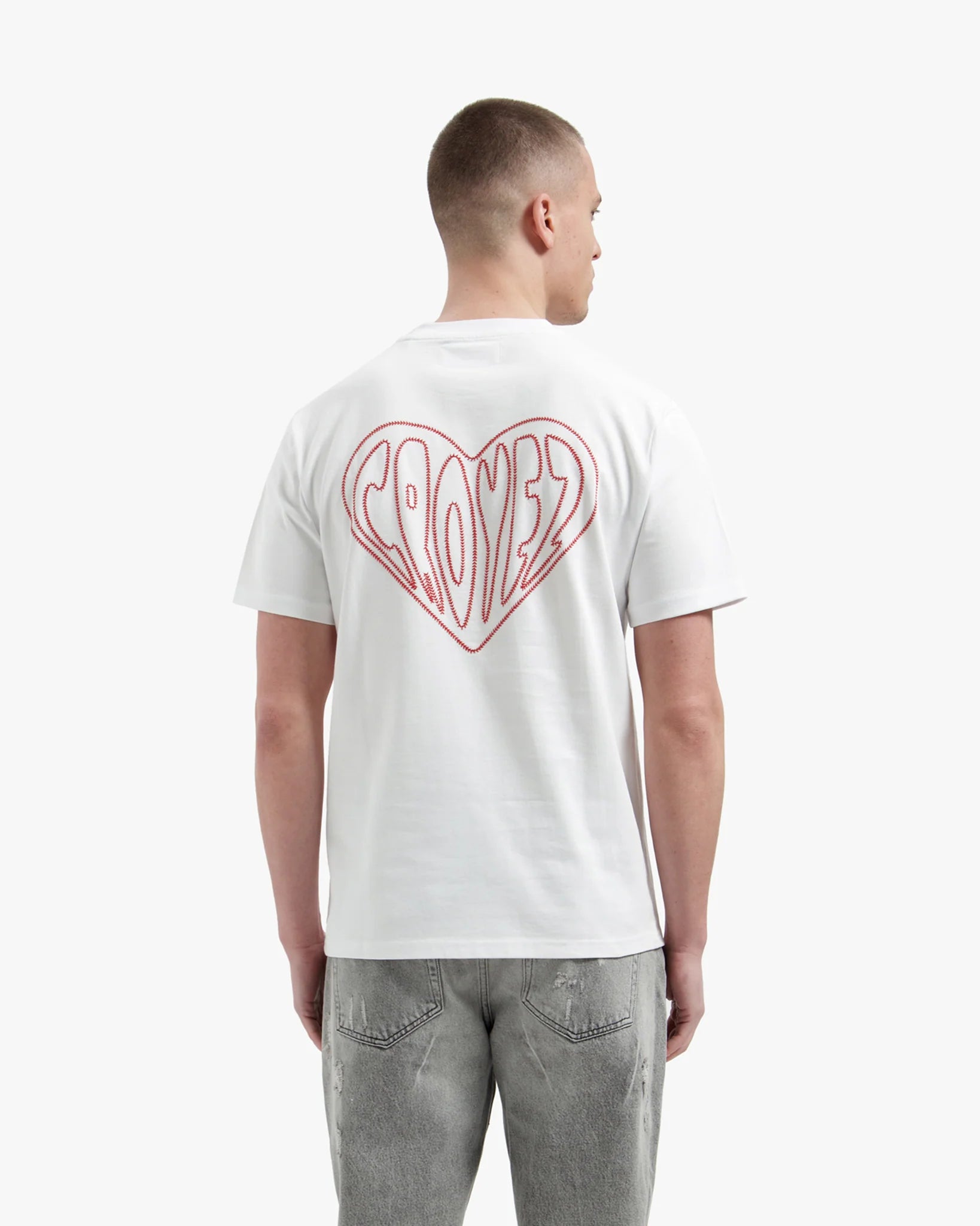 CROYEZ Stitched Heart T-Shirt Off-White