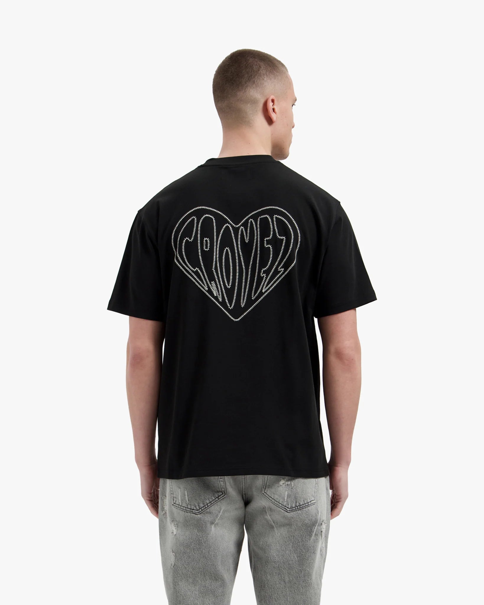 CROYEZ Stitched Heart T-Shirt Vintage Black