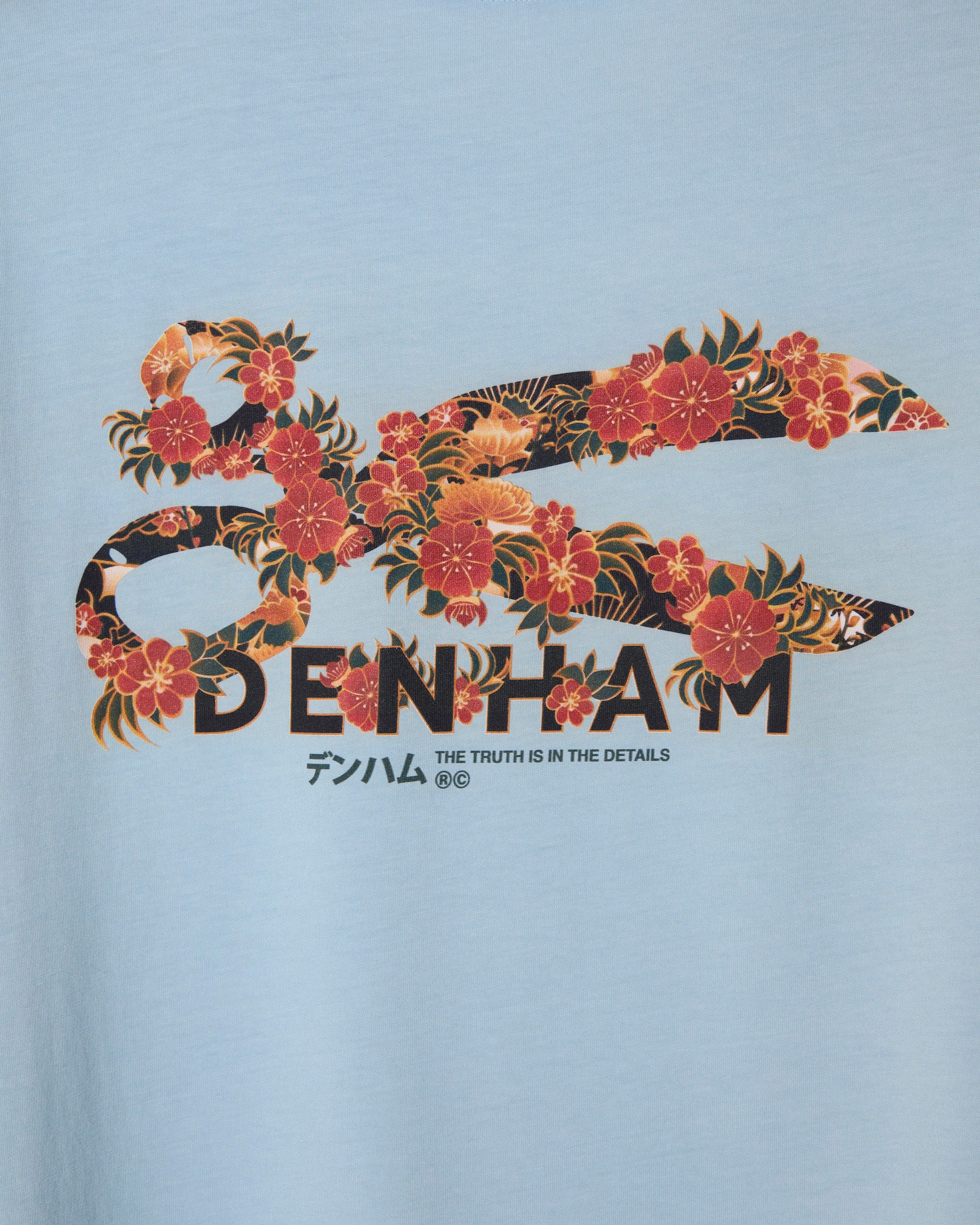 DENHAM FLOWY GRAPHIC TEE LWJ BLUE