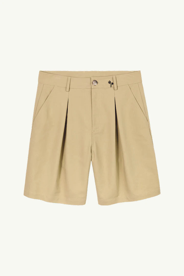 Ampère Maud Double Weave Balloon Short in Olive Grey