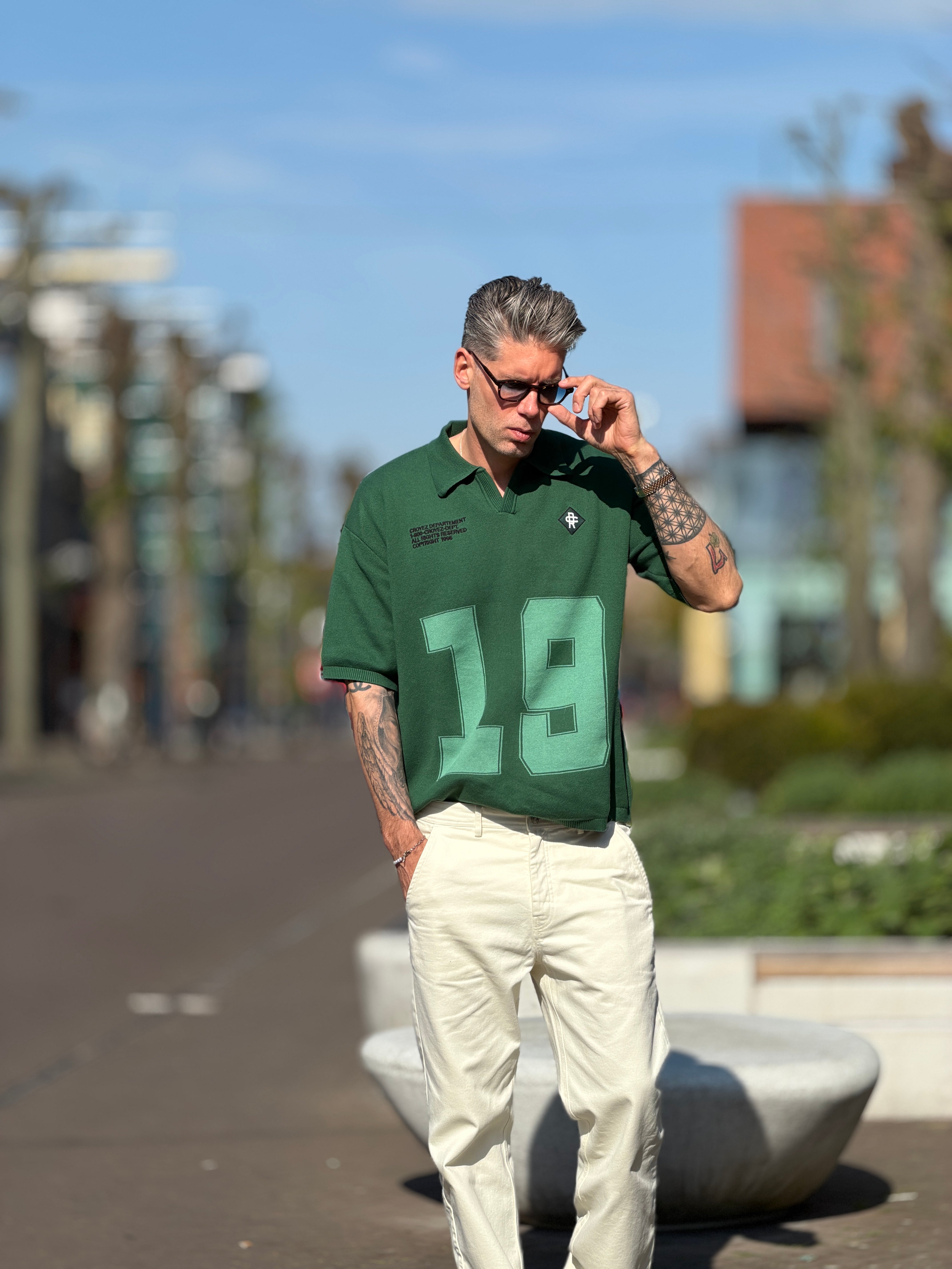 CROYEZ NOMBRE KNIT POLO Forest Green