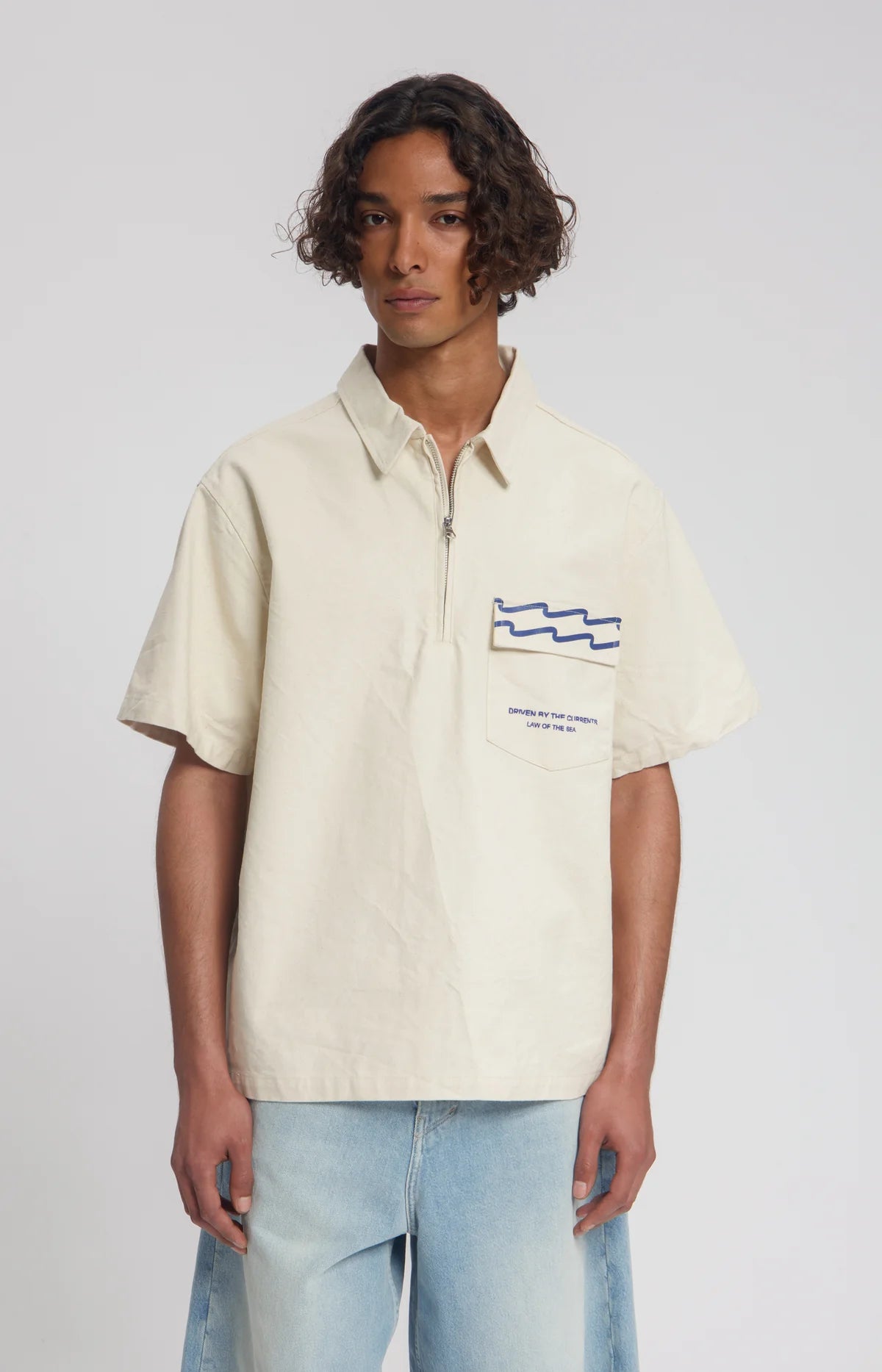 LAW OF THE SEA SELENE HEAVY COTTON POLO SHIRT Off- White