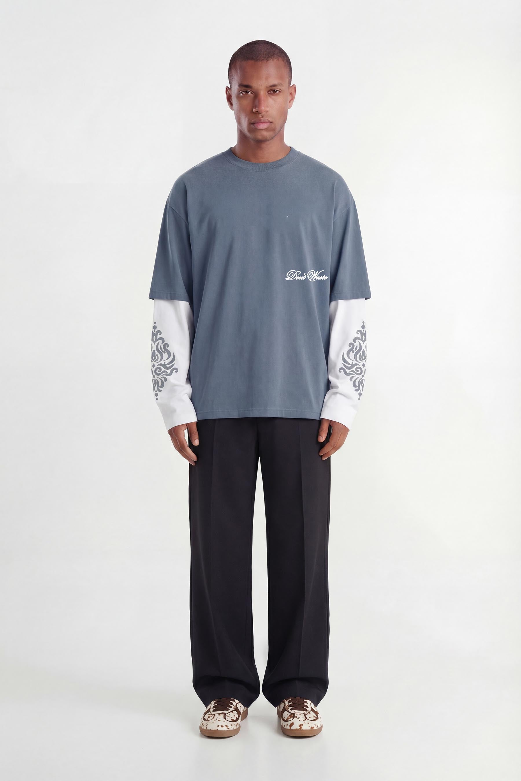 DON’T WASTE CULTURE Alare Layer Longsleeve Light Blue