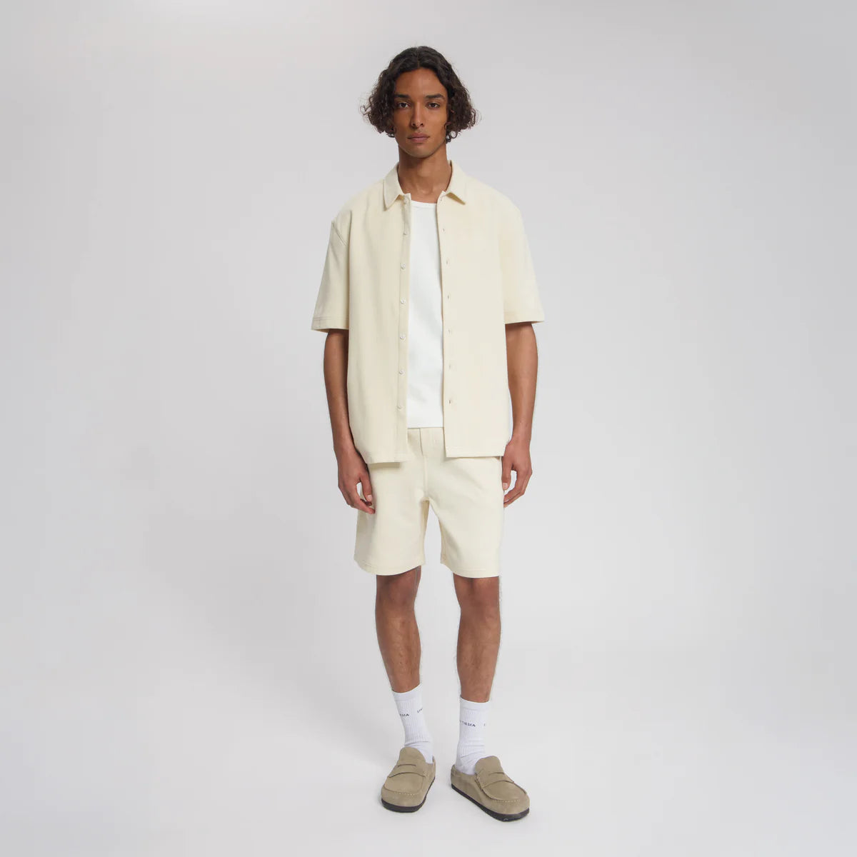 LAW OF THE SEA BERMUDA STRUCTURED SHIRT Almond Milk