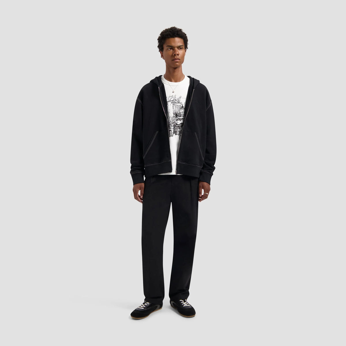 OLAF REGULAR PLEATED PANT Black