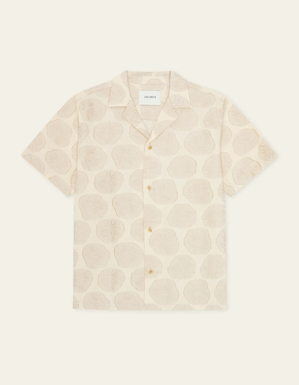LES DEUX Dahlia Jacquard SS Shirt Light Sand