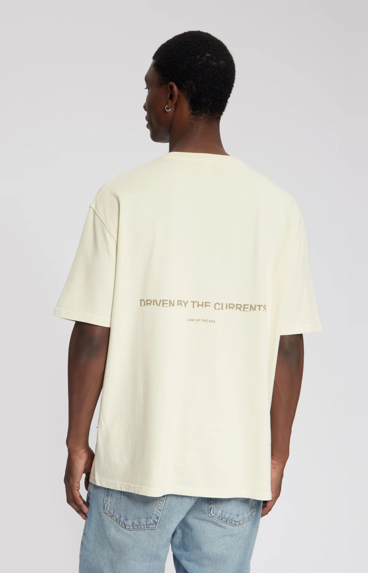 AQUALIS GARMENT DYED T-SHIRT Almond Milk