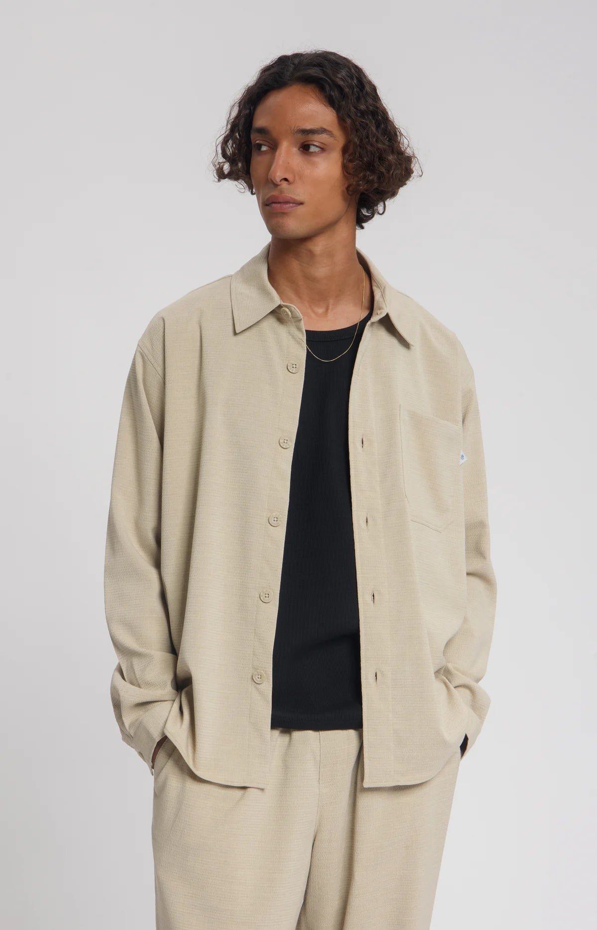 LAW OF THE SEA MARIS SEERSUCKER SHIRT Dune